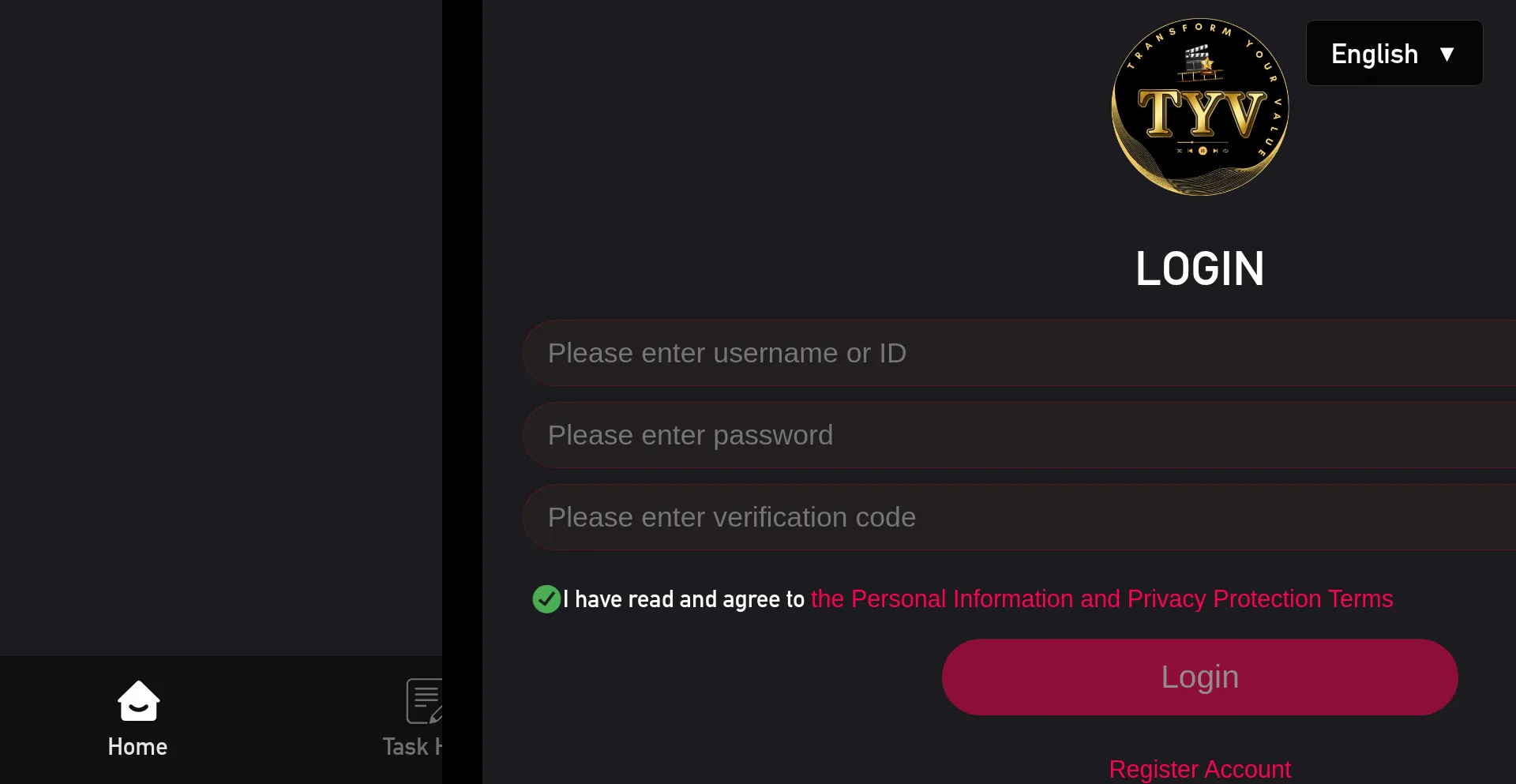 Website screenshot of Tyv.cc