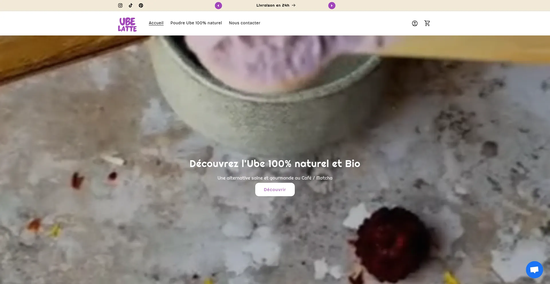 Website screenshot of Ube-latte.com