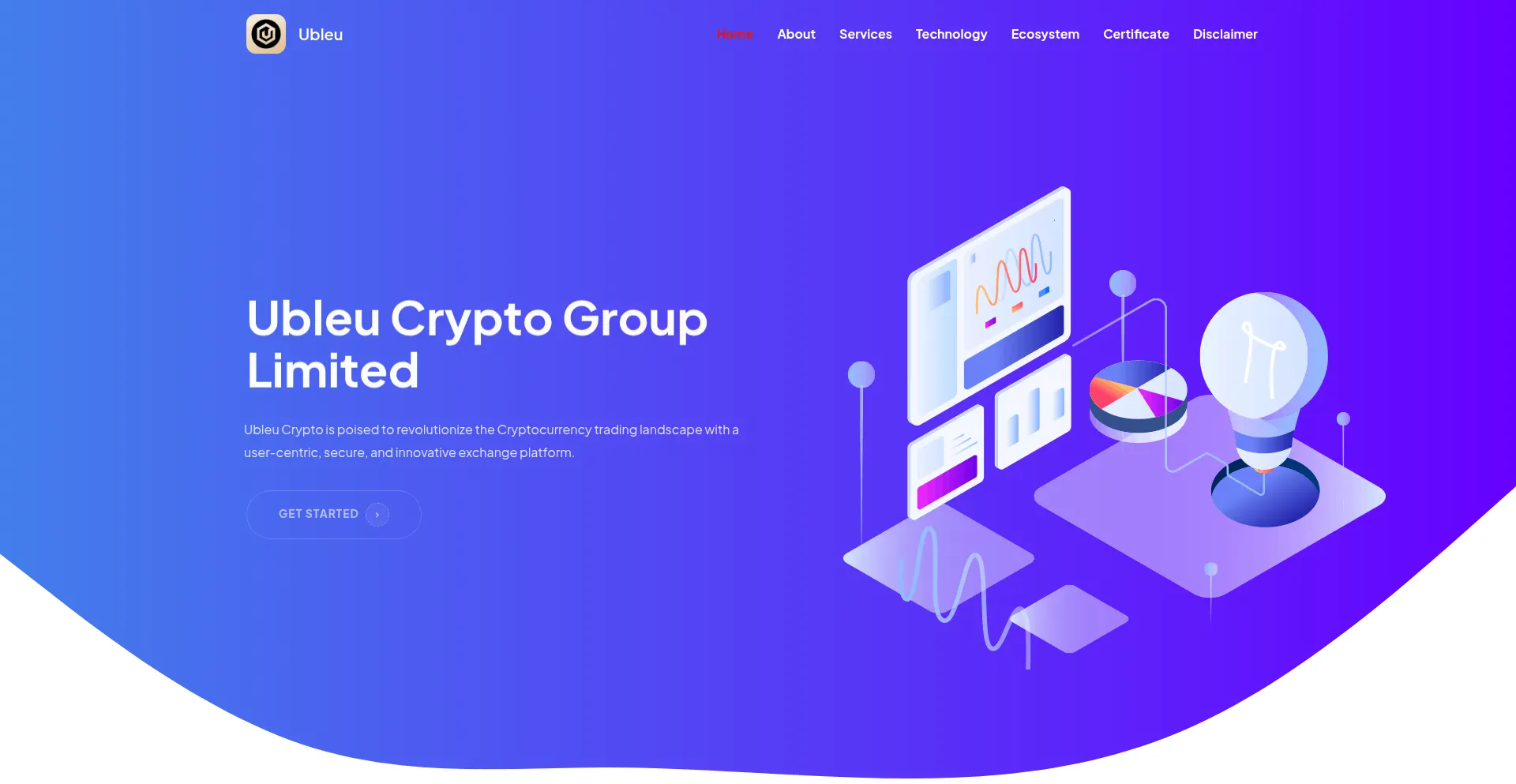 Website screenshot of Ubleu.com