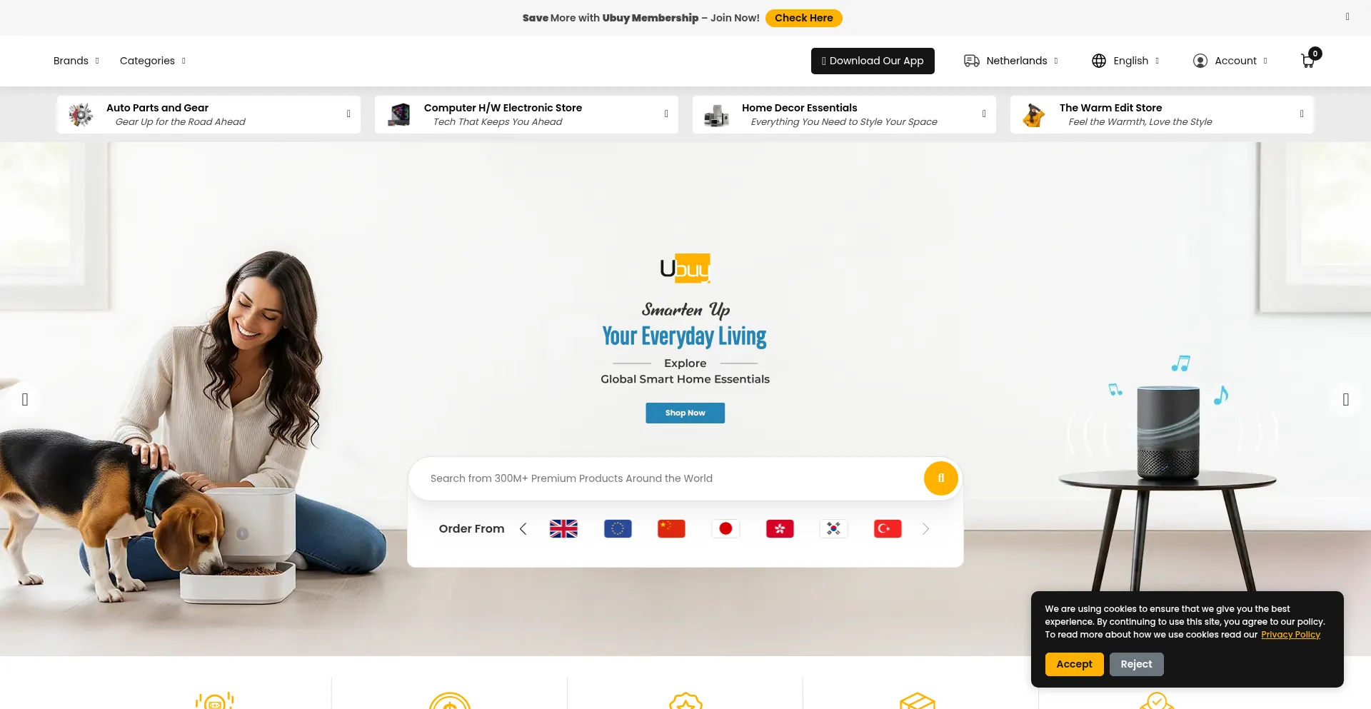 Website screenshot of Ubuy.co.nl