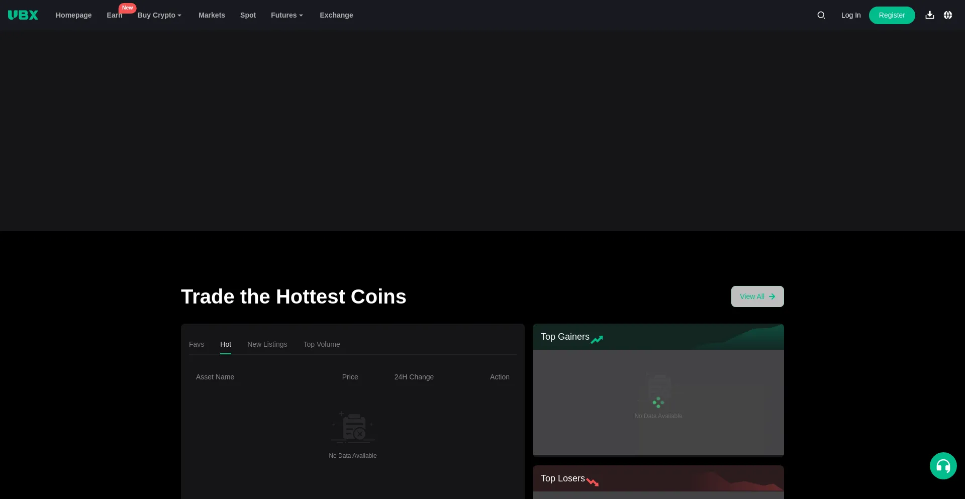Website screenshot of Ubxex.com