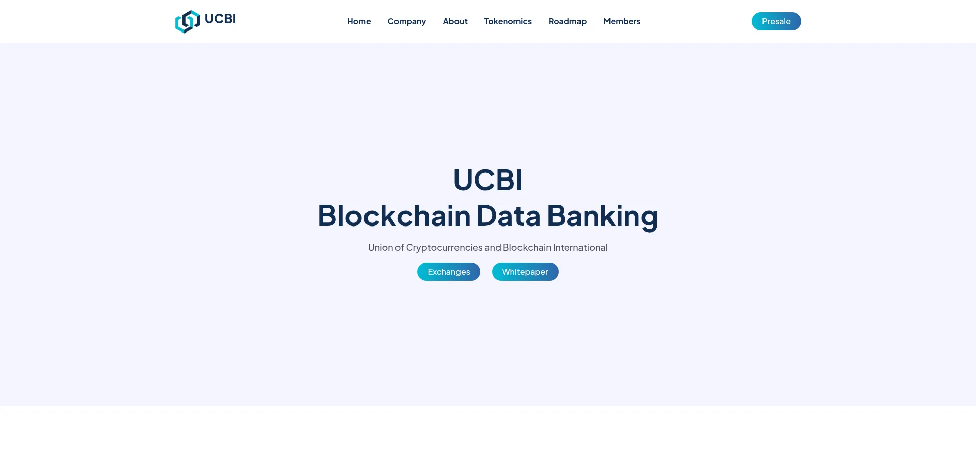 Website screenshot of Ucbibanking.io