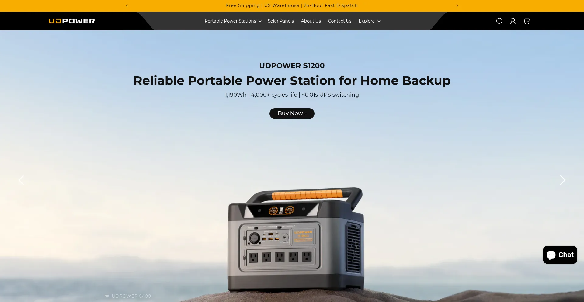 Website screenshot of Udpwr.com