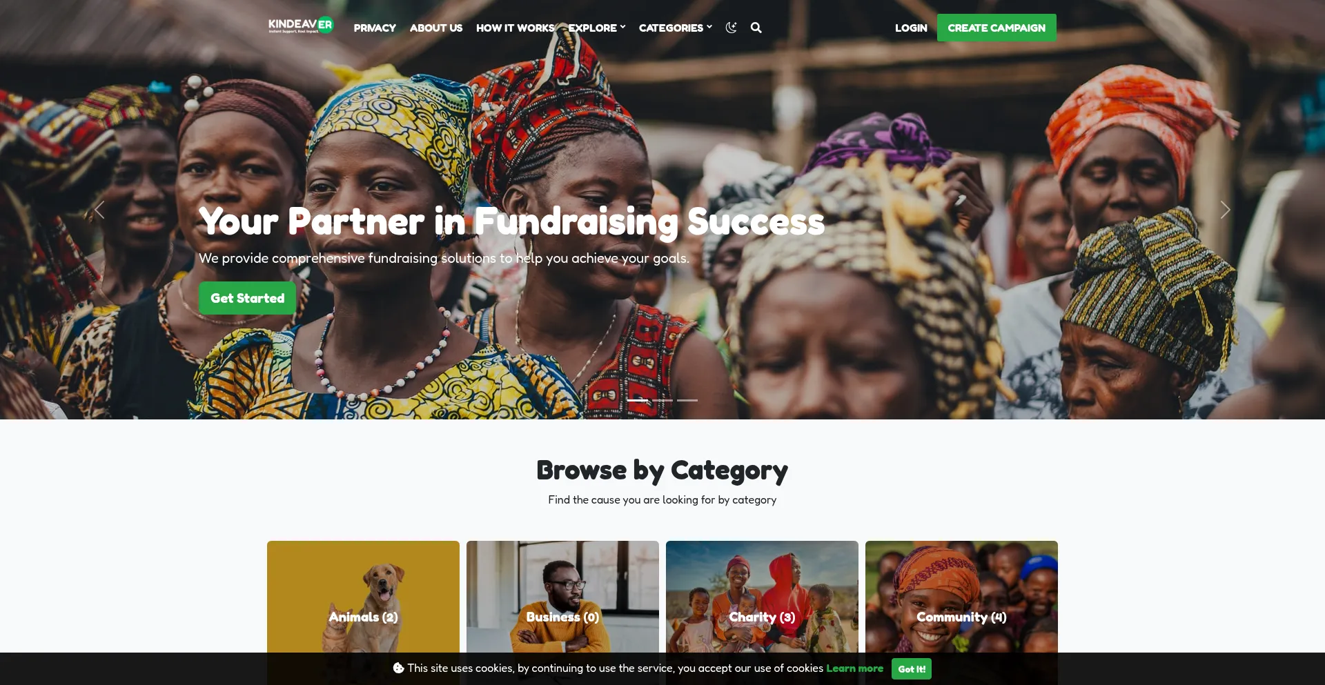 Website screenshot of Ugafund.org