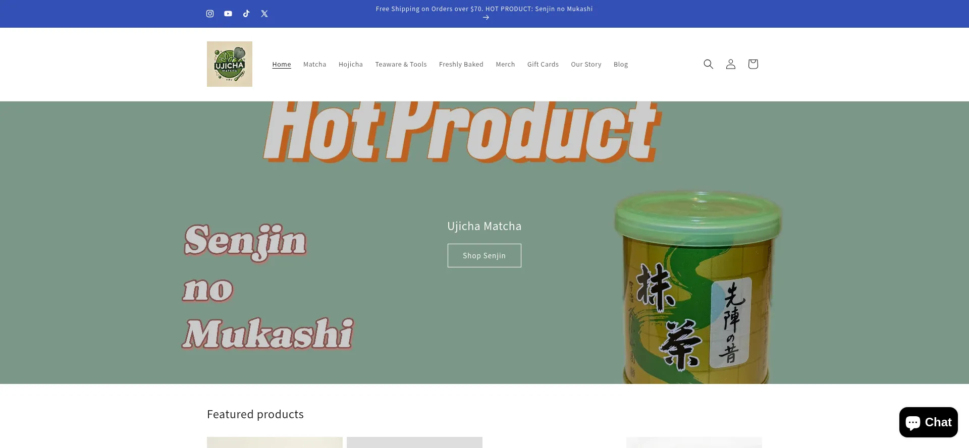 Website screenshot of Ujichamatcha.com