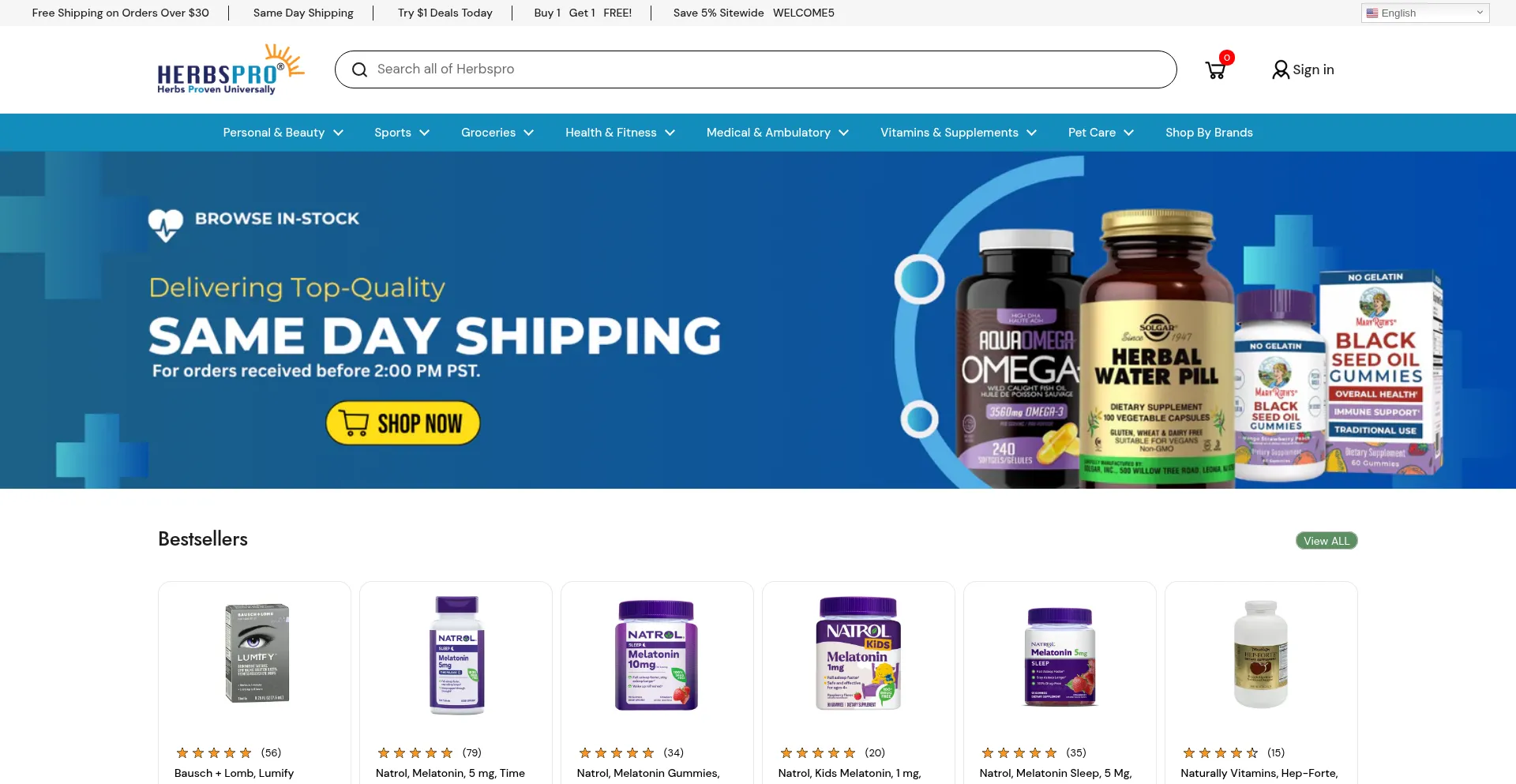 Website screenshot of Uk.herbspro.com