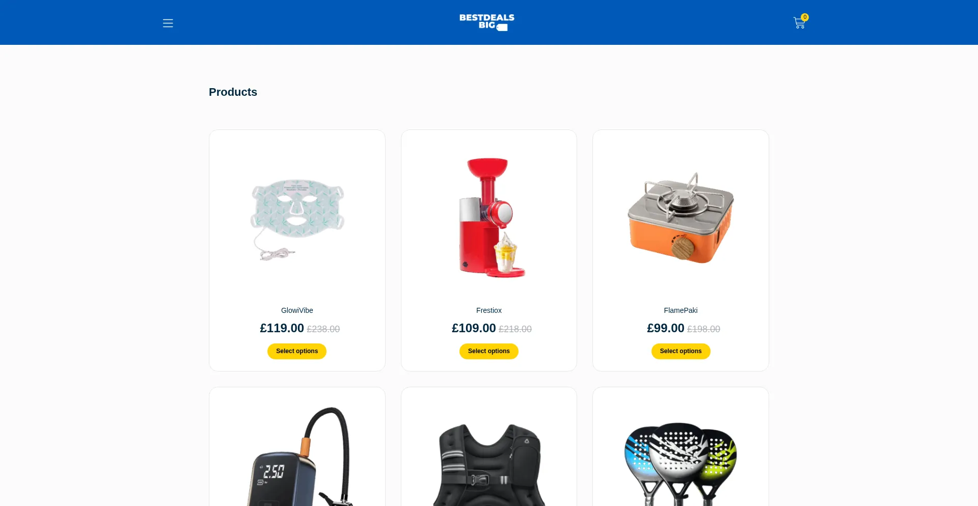 Website screenshot of Uk-checkout.bestdealsbig.com