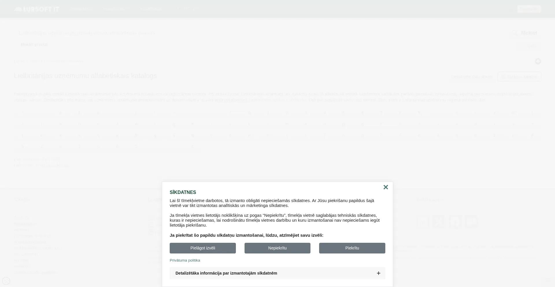 Website screenshot of Ukcompanies.lursoft.lv