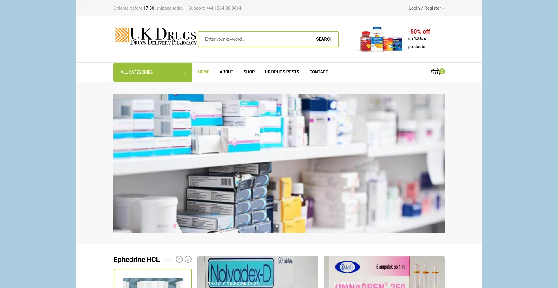 Website screenshot of Ukdrugs.uk