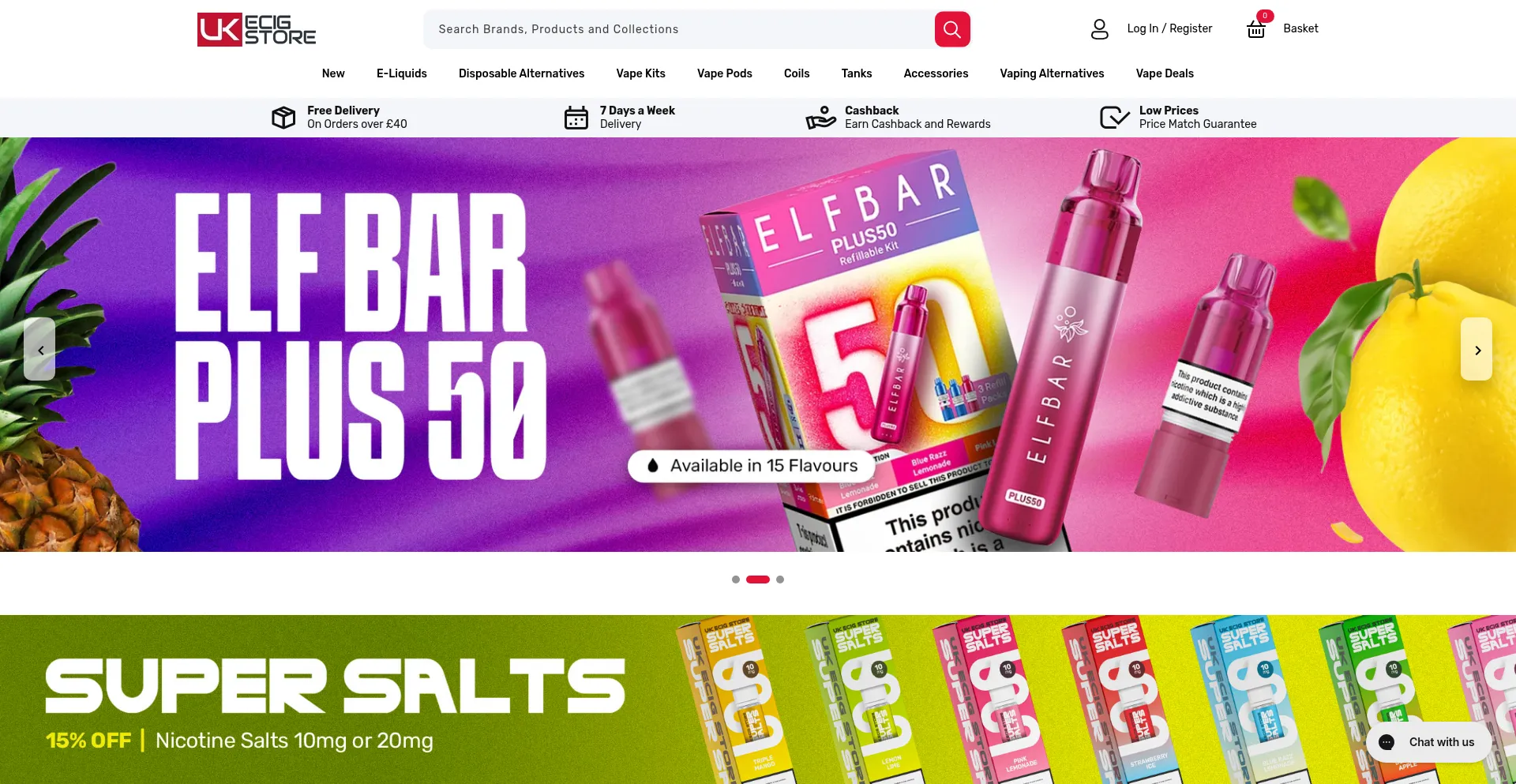 Website screenshot of Ukecigstore.com