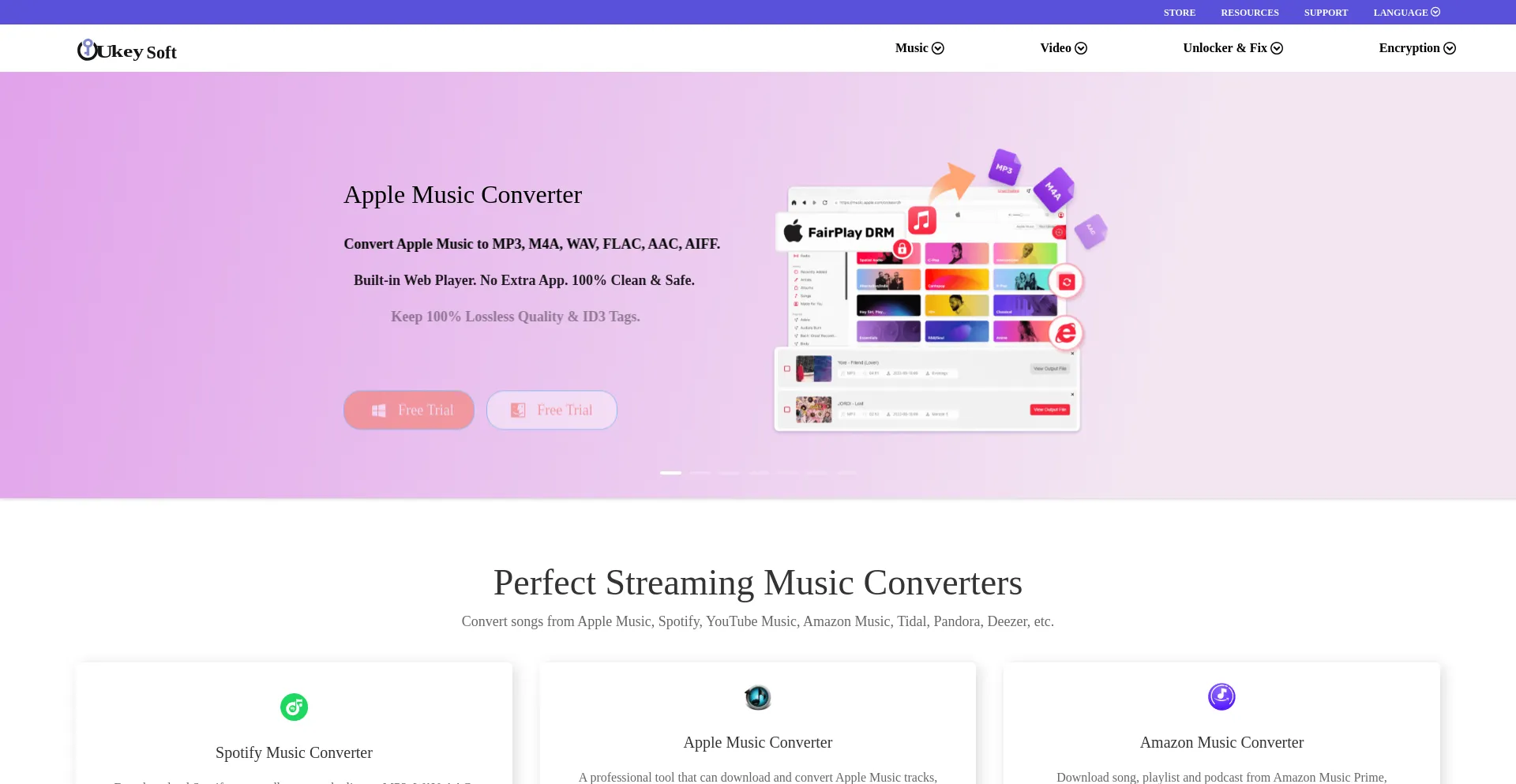 Website screenshot of Ukeysoft.com