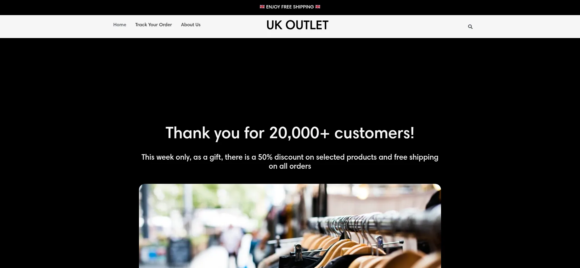 Website screenshot of Ukoutlet.store