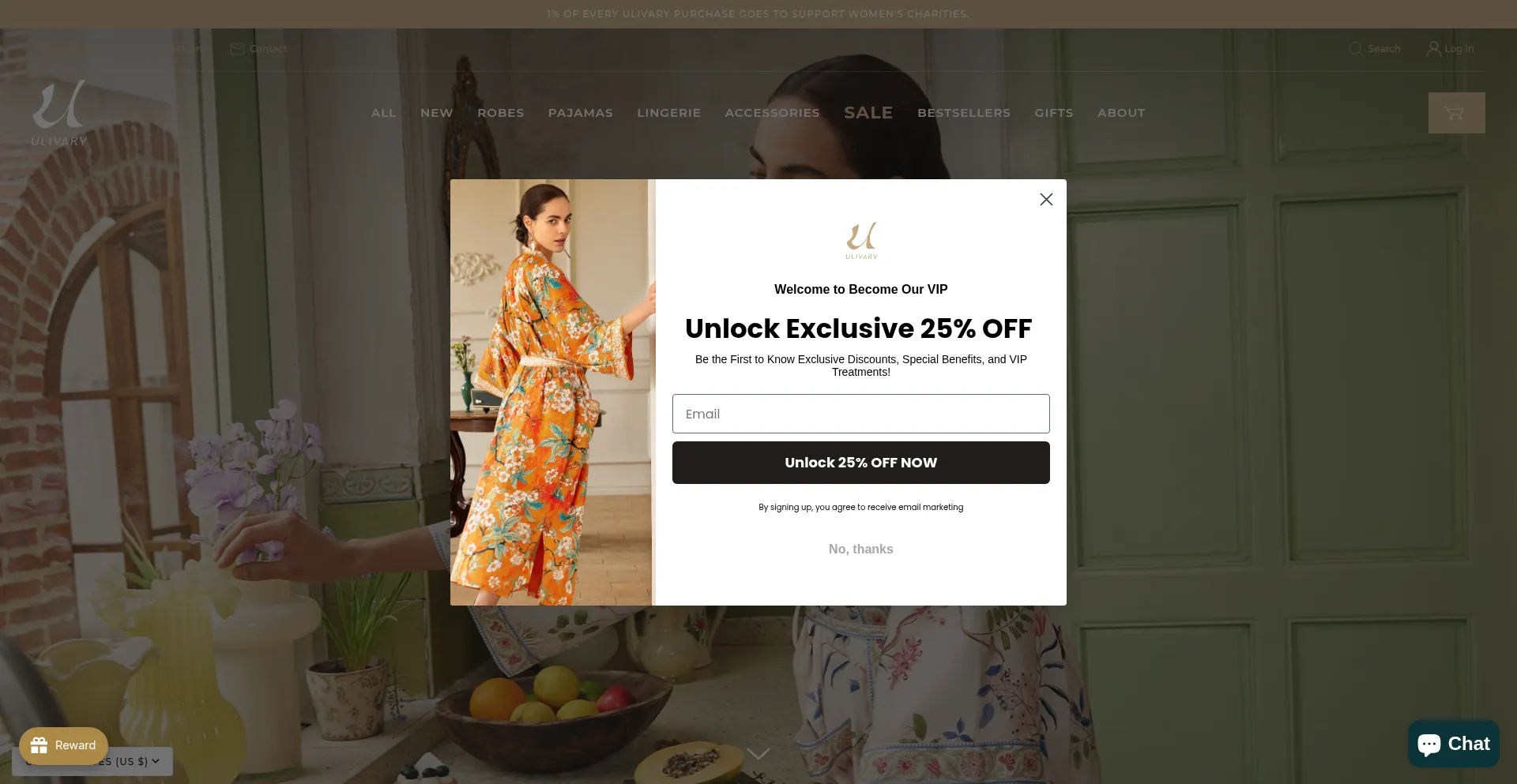 Website screenshot of Ulivarylife.com