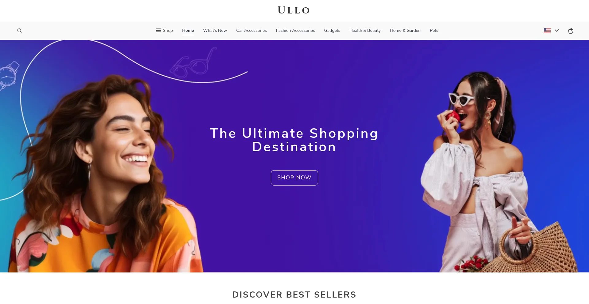 Website screenshot of Ullo.shop