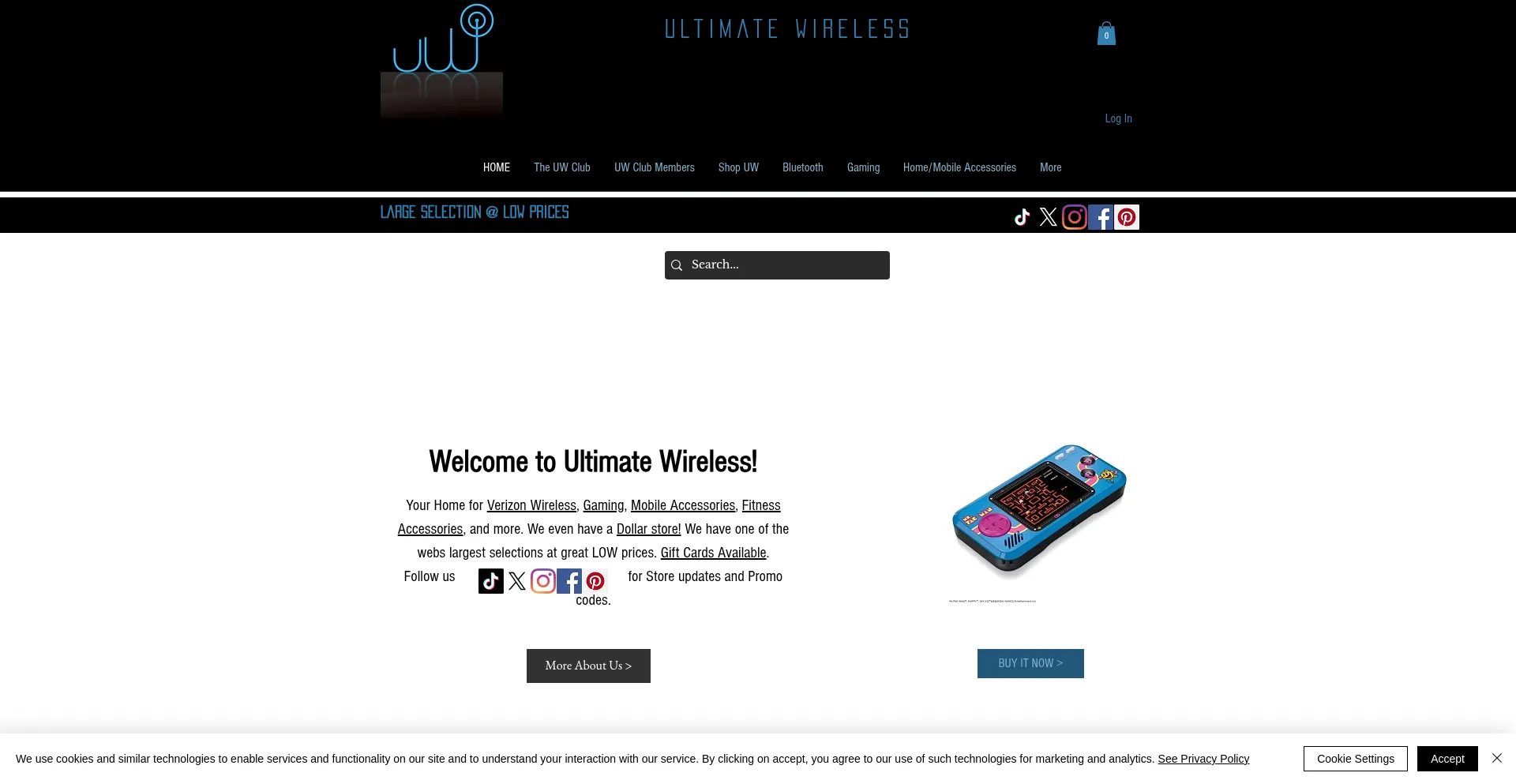 Website screenshot of Ultimate-wireless.com