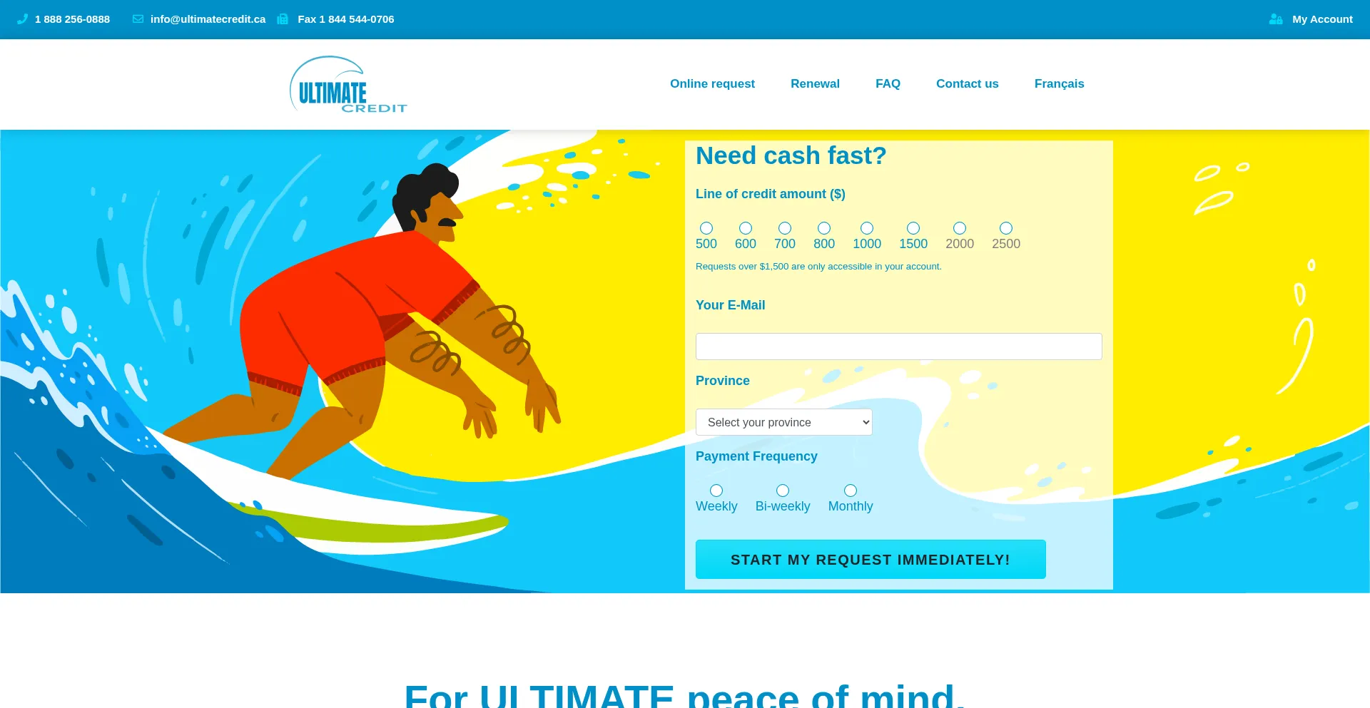 Website screenshot of Ultimatecredit.ca