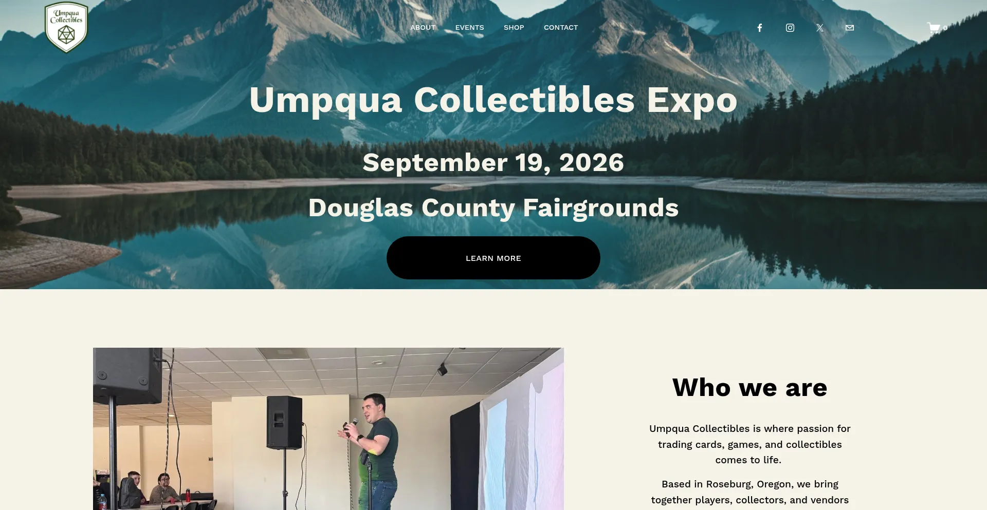 Website screenshot of Umpquacollectibles.com