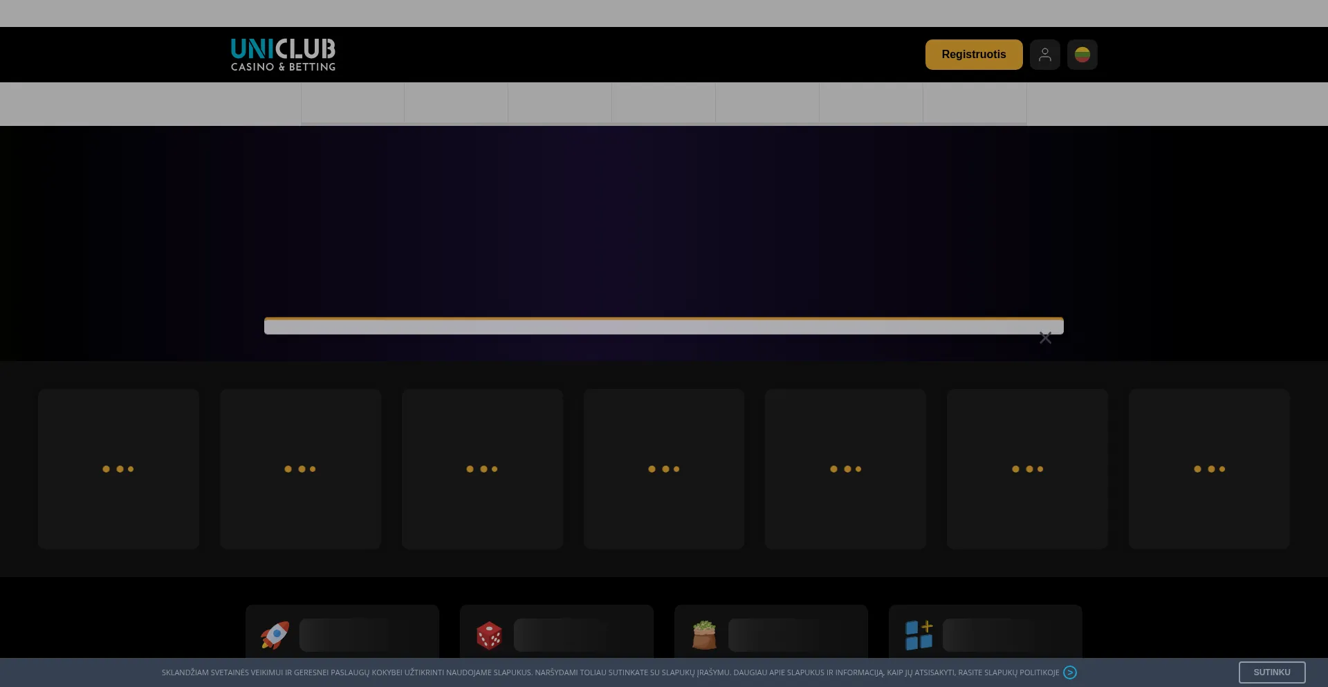 Website screenshot of Uniclub.lt