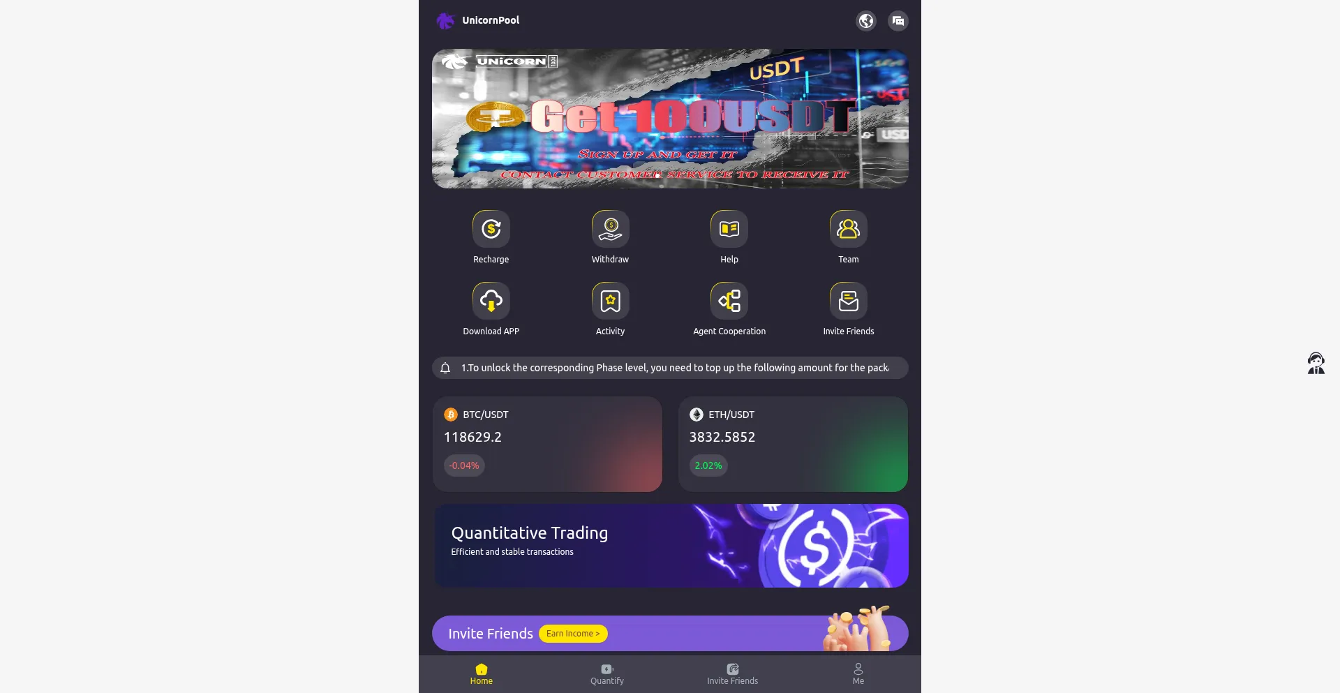 Website screenshot of Unicornpool.world