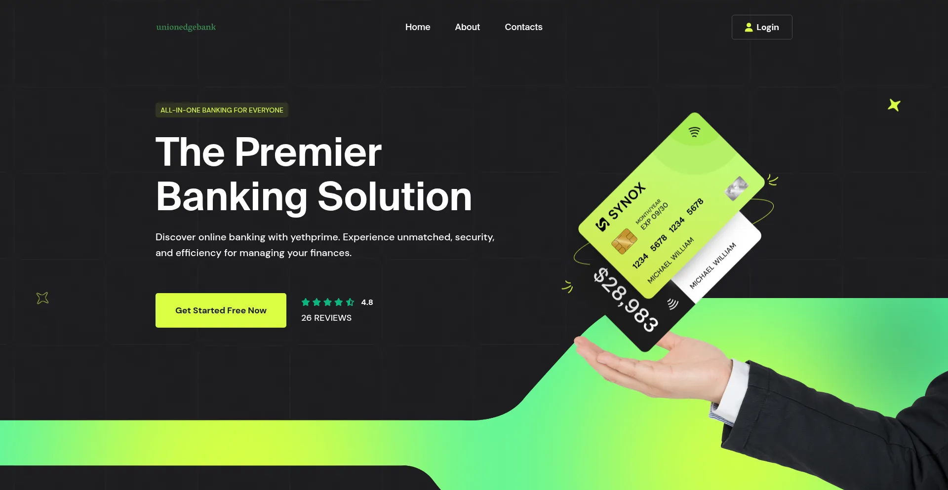 Website screenshot of Unionedgebnk.com