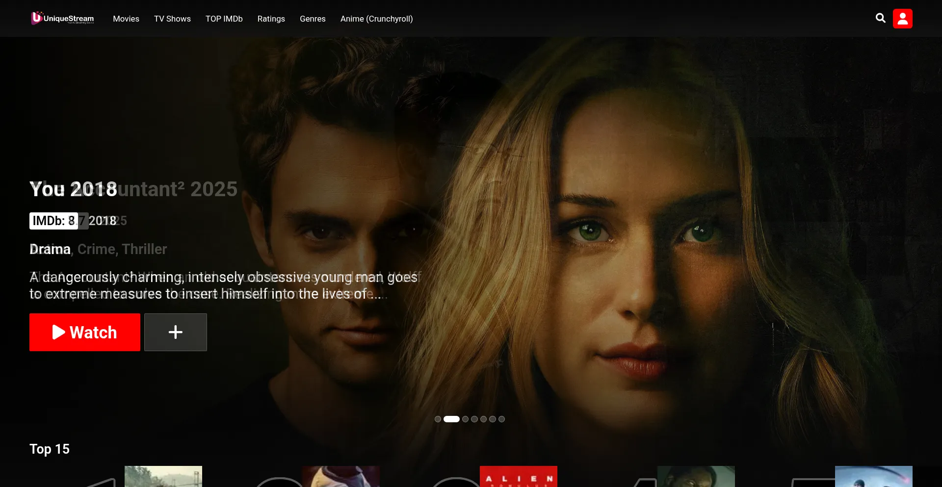 Website screenshot of Uniquestream.net