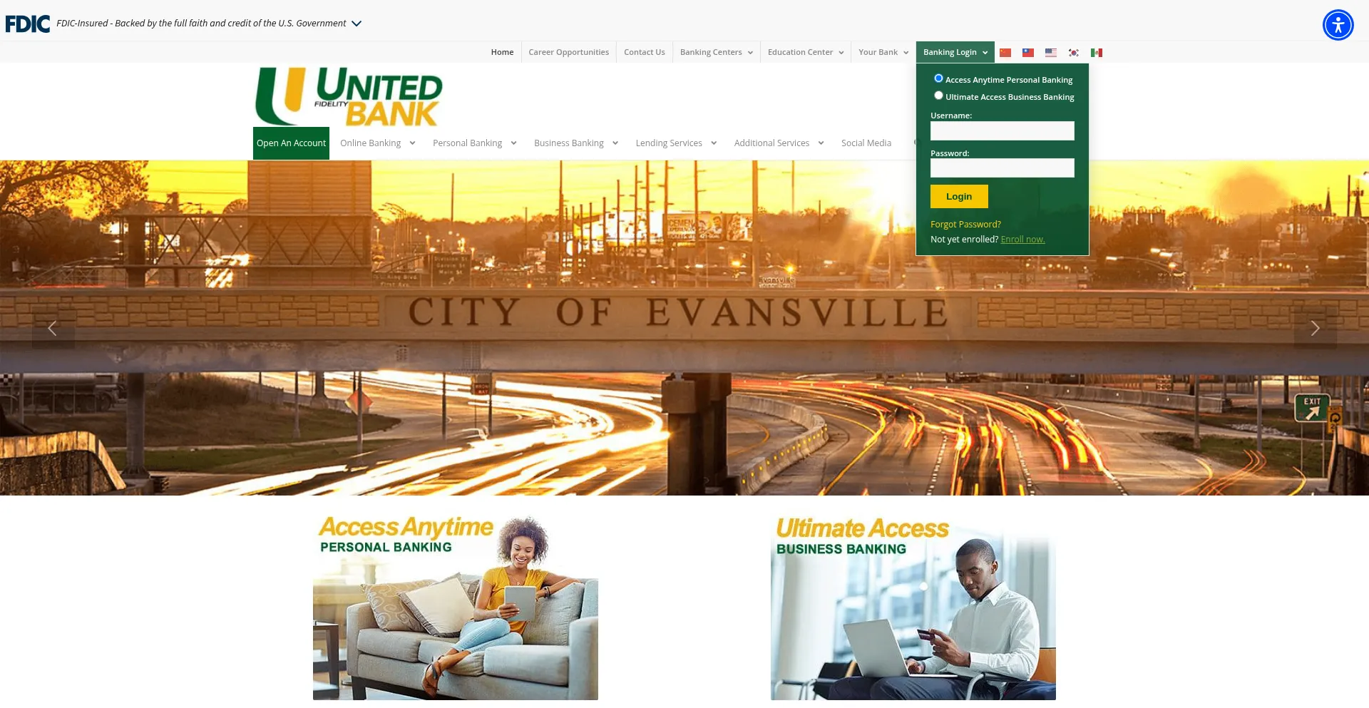 Website screenshot of Unitedfidelity.com