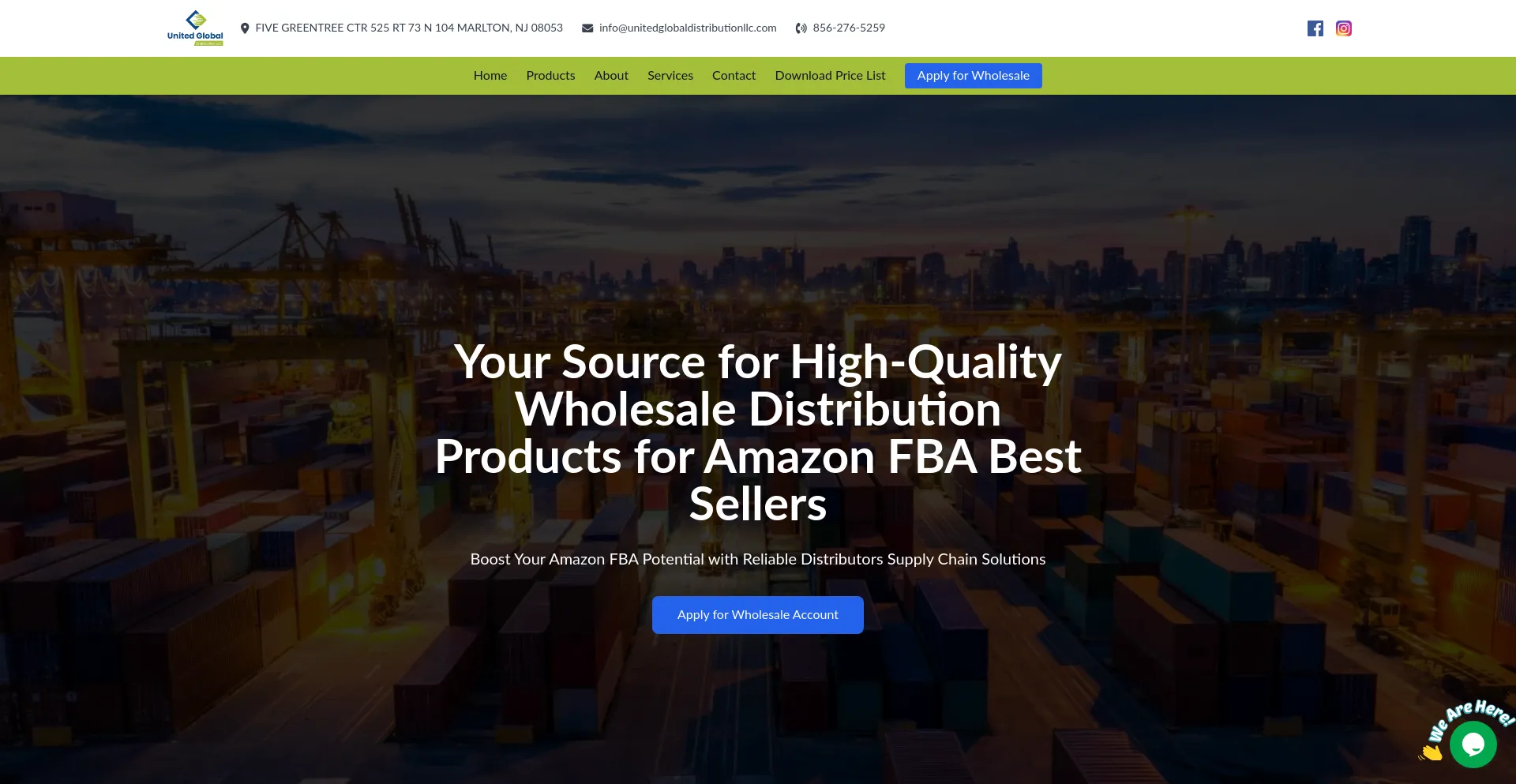 Website screenshot of Unitedglobaldistributionllc.com