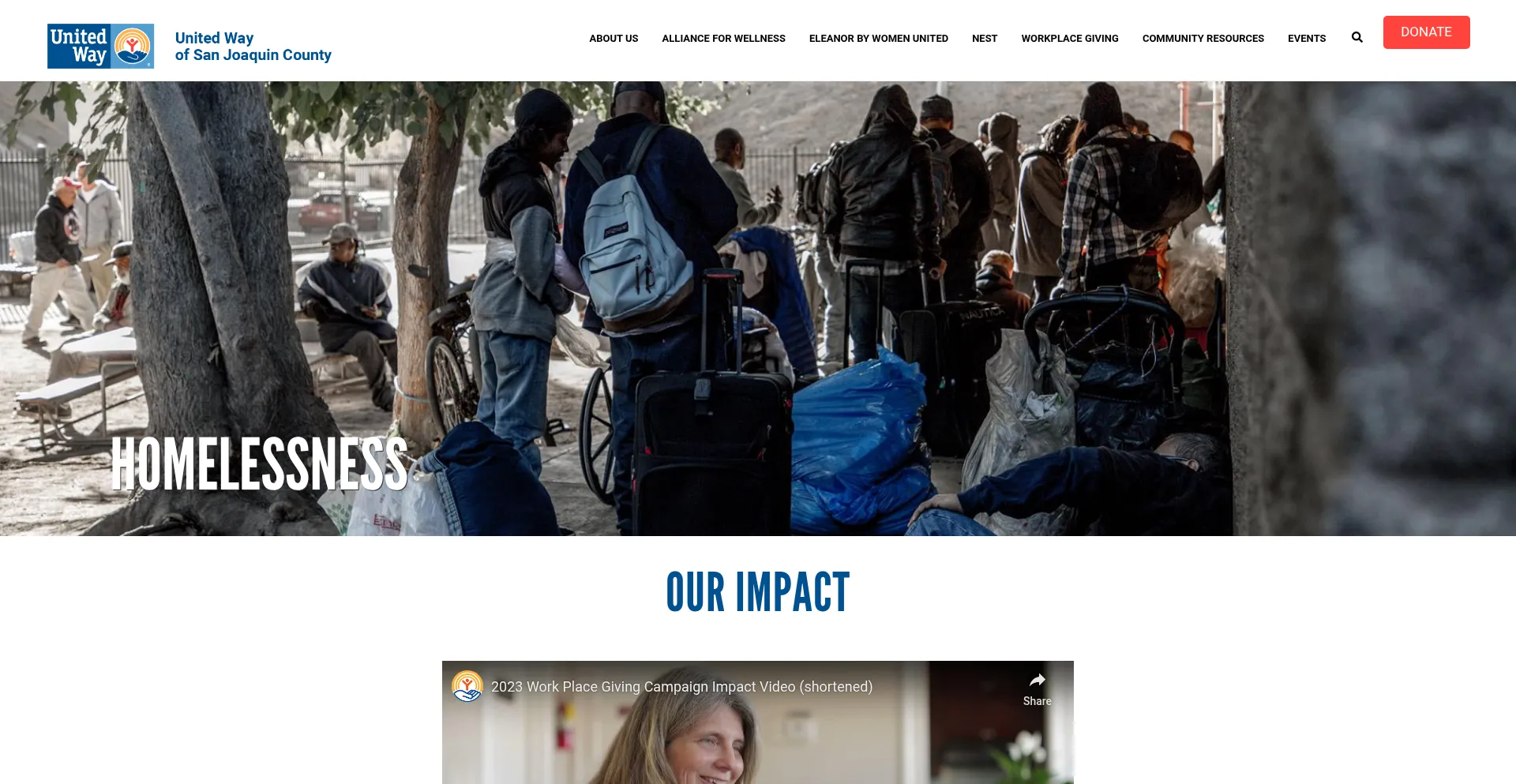 Website screenshot of Unitedwaysjc.org