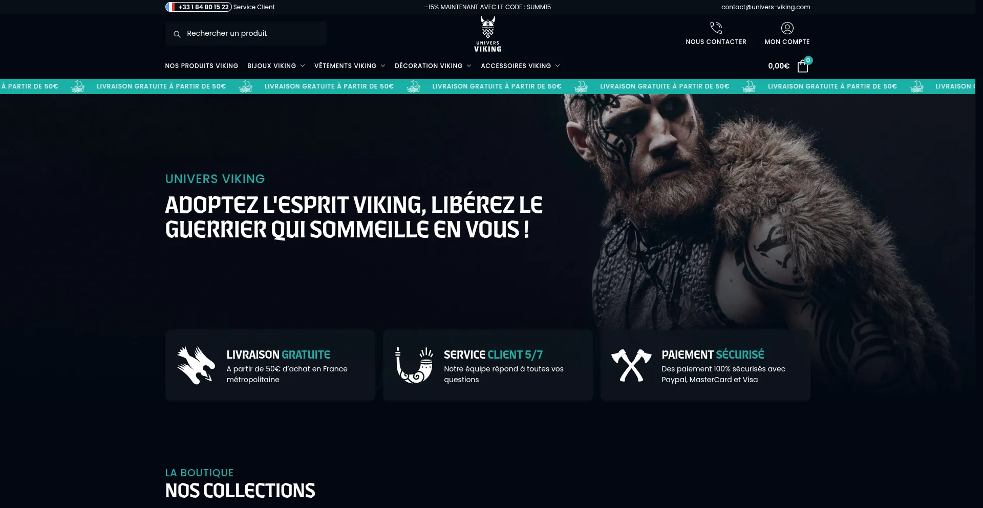 Website screenshot of Univers-viking.com