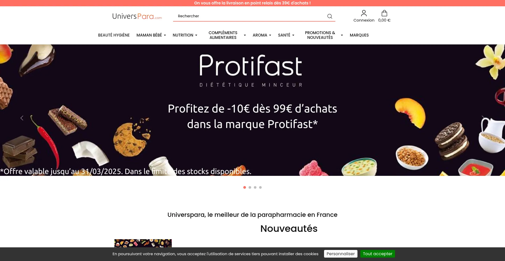 Website screenshot of Universpara.com