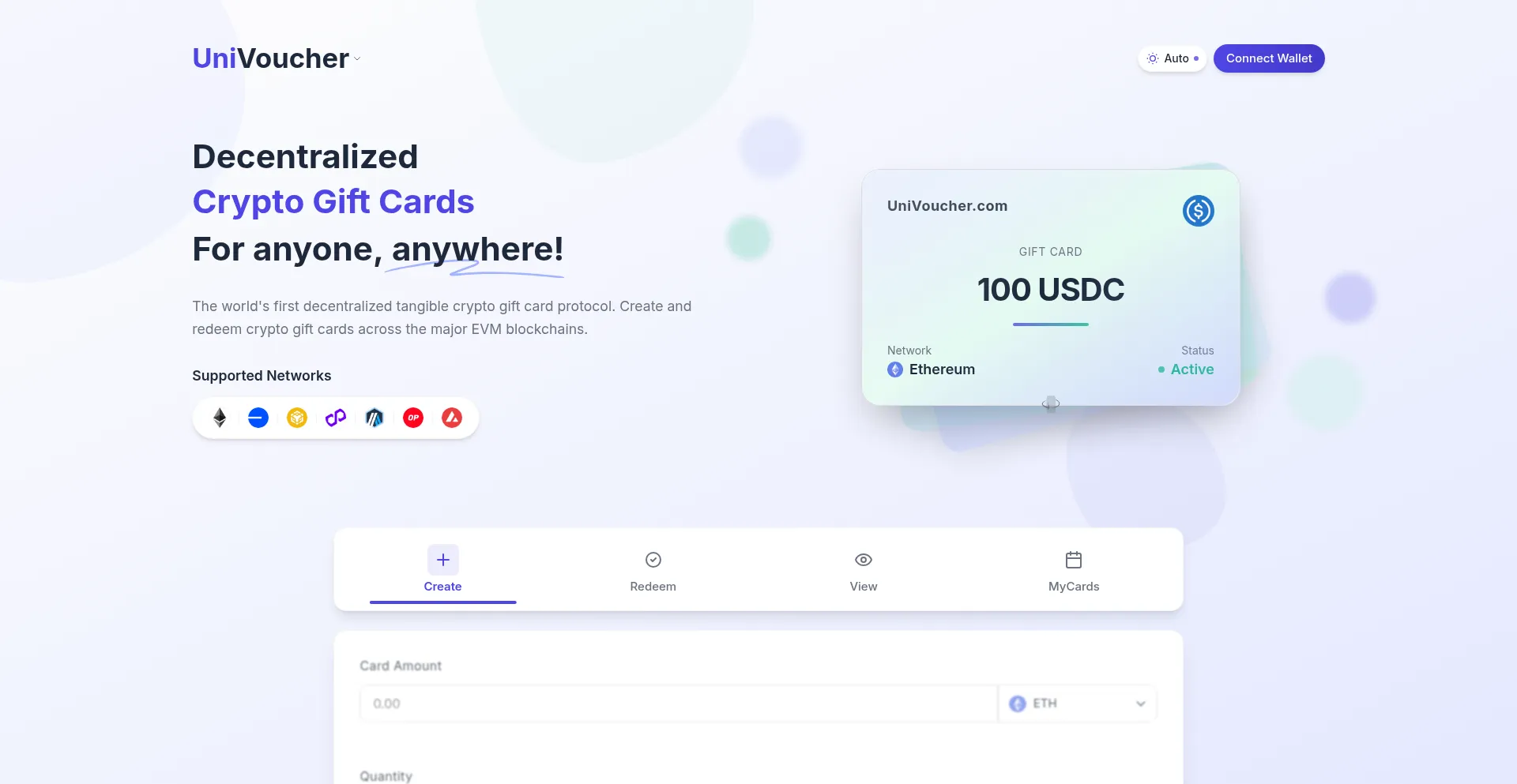 Website screenshot of Univoucher.com