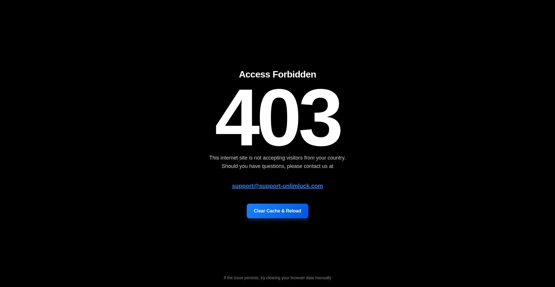 Website screenshot of Unlimluck1gsk.com