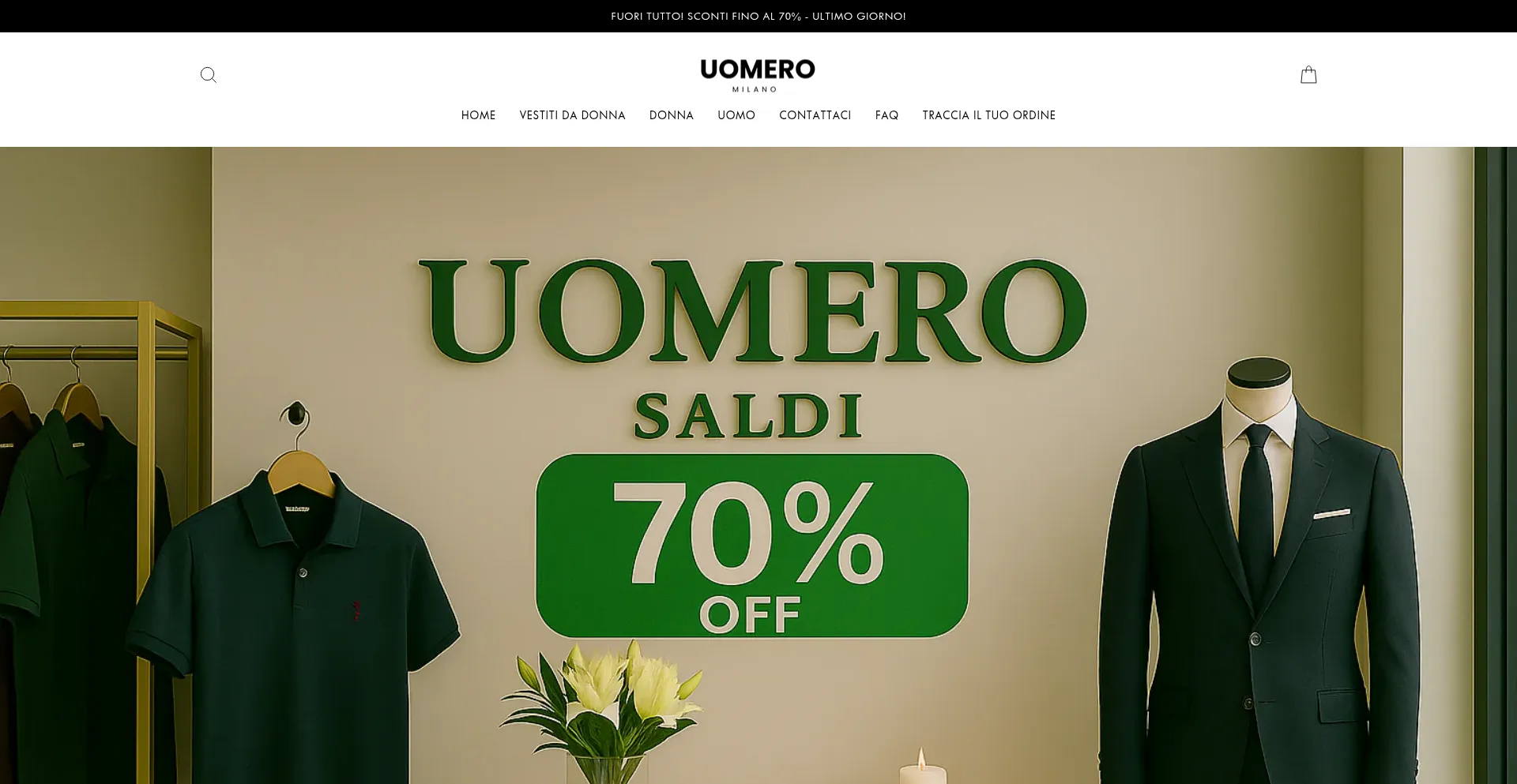 Website screenshot of Uomero.com