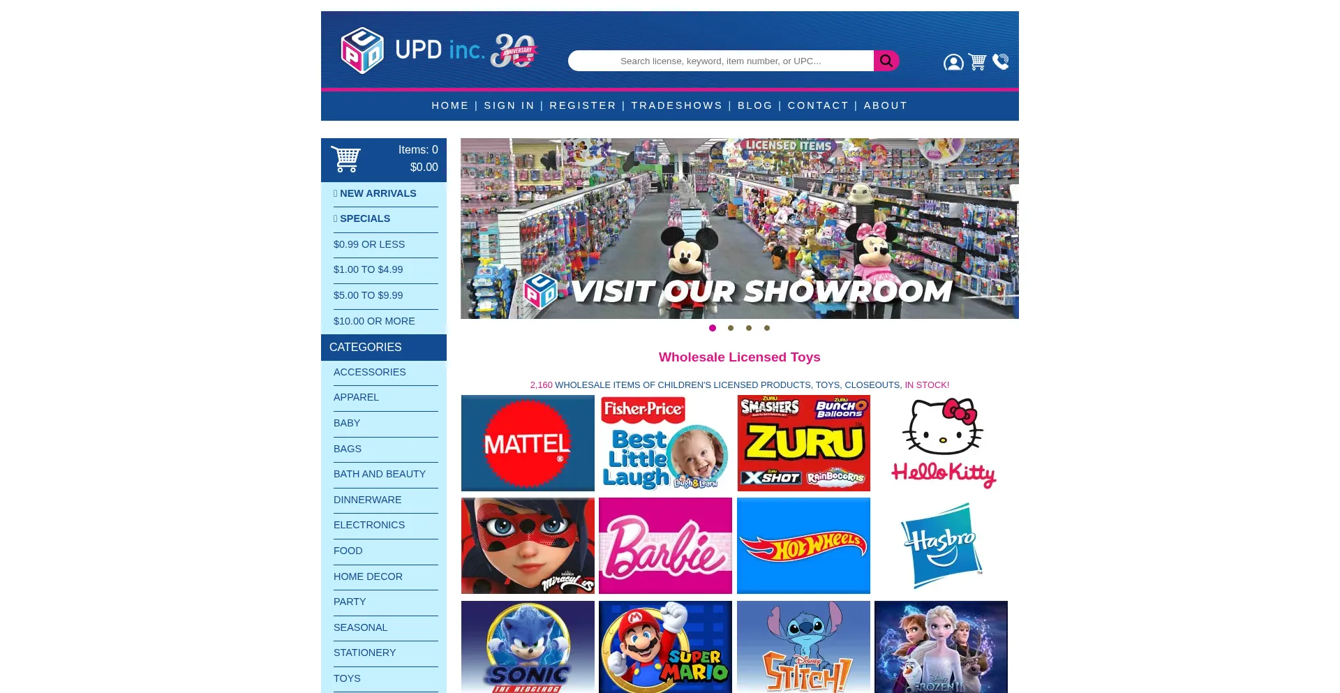 Website screenshot of Updinc.net