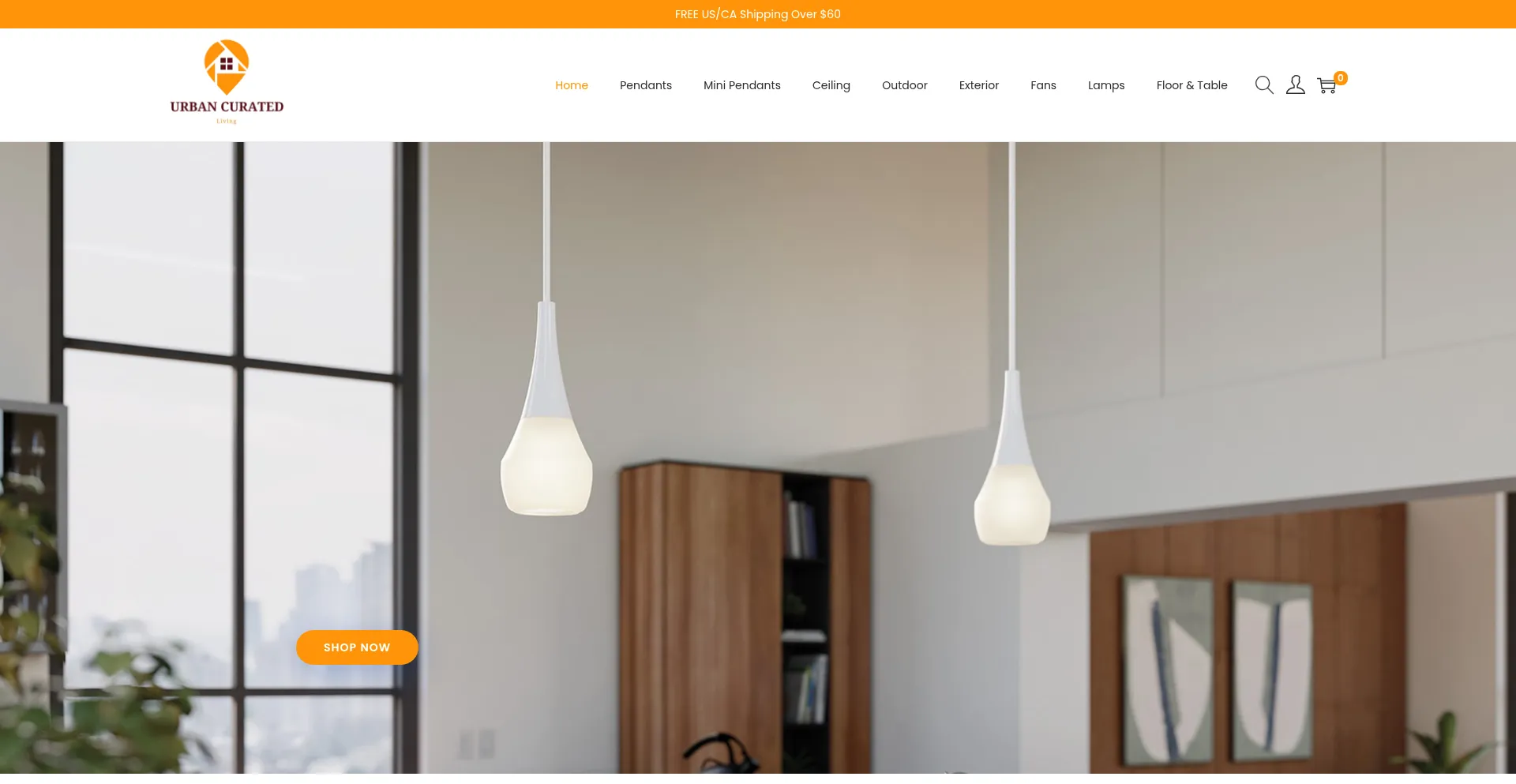 Website screenshot of Urbancuratedliving.com