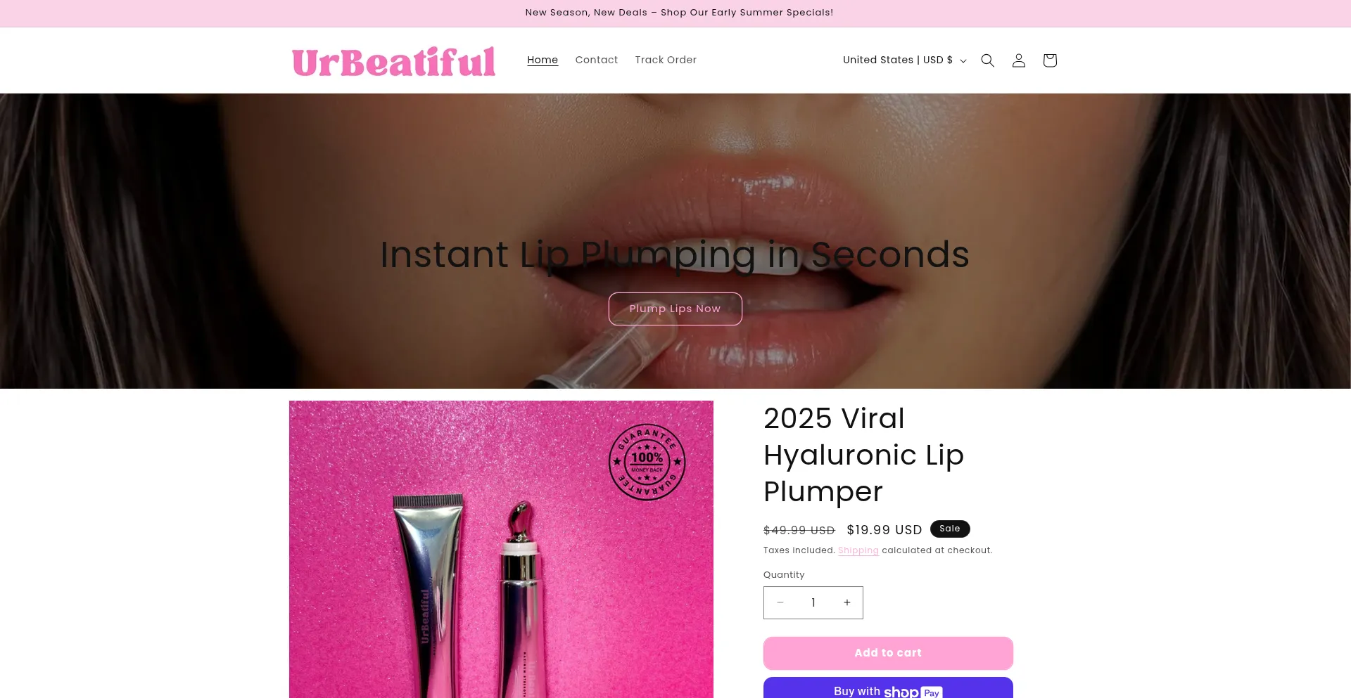 Website screenshot of Urbeatiful.store