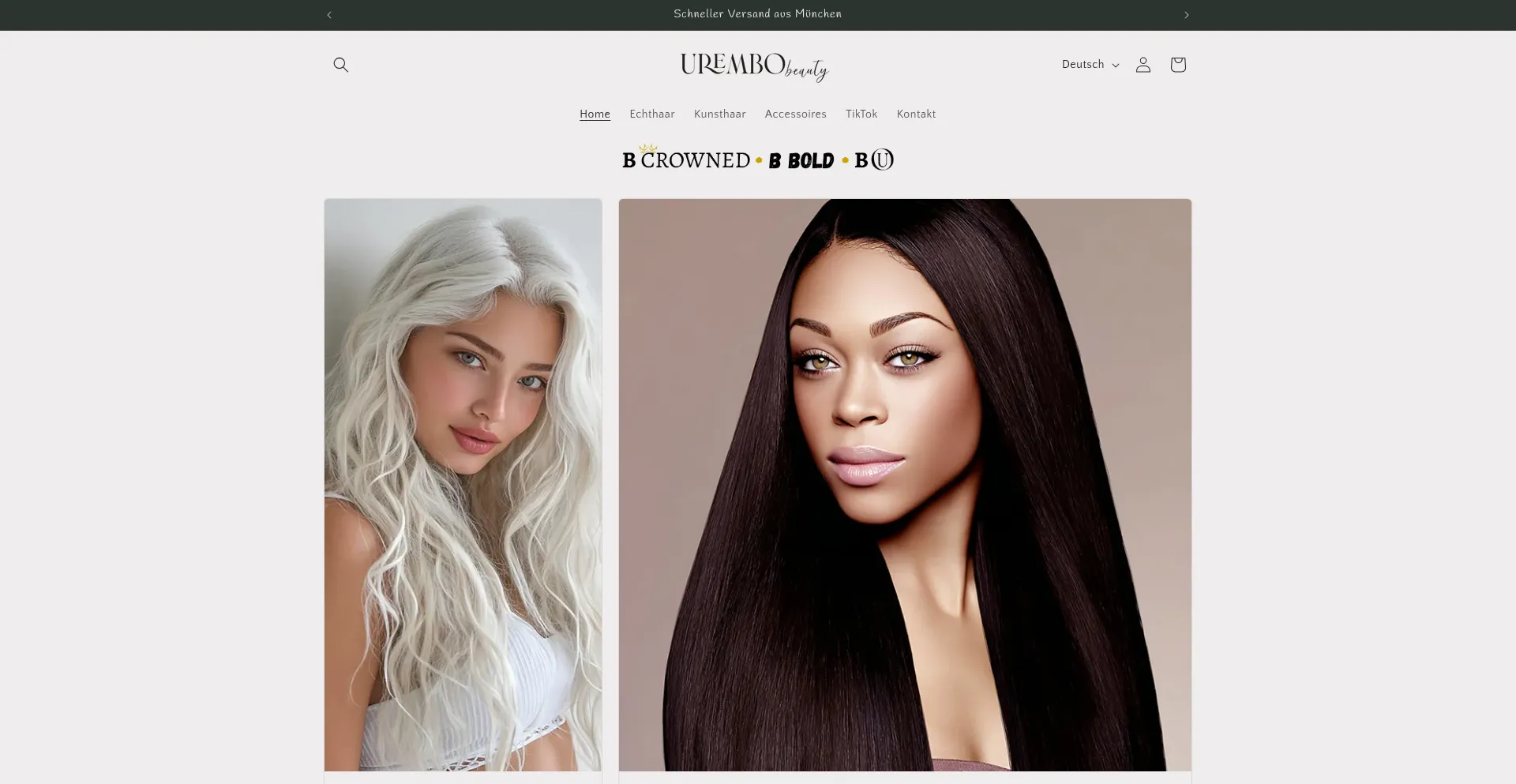 Website screenshot of Urembobeauty.de