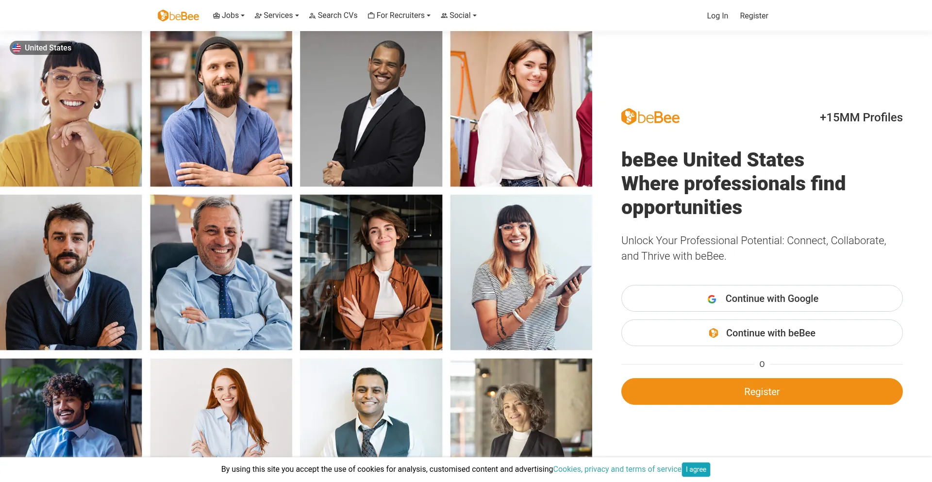 Website screenshot of Us.bebee.com
