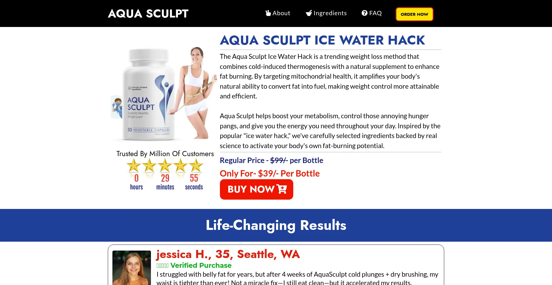 Website screenshot of Us-aquasculpt-usa.us