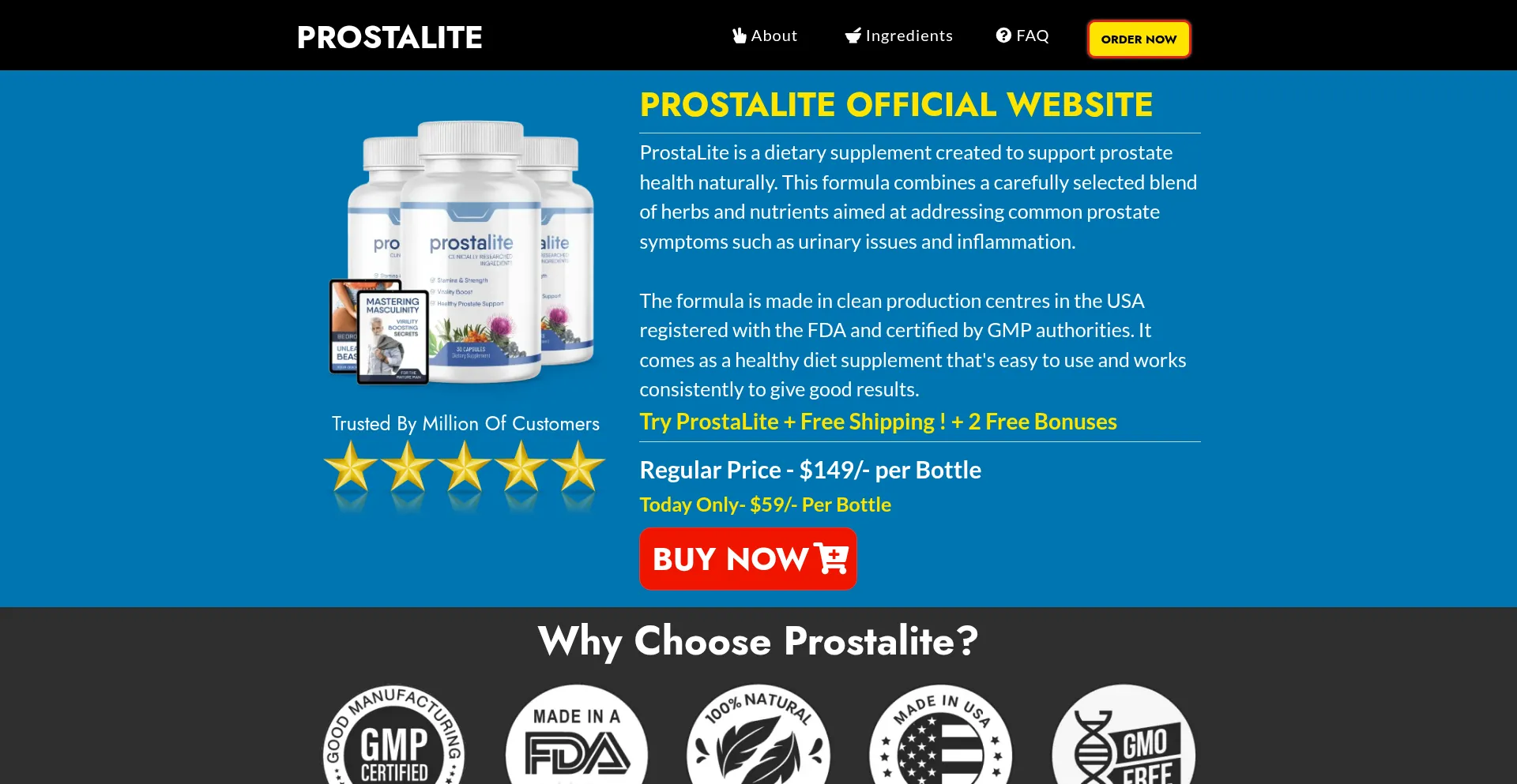 Website screenshot of Us-en--prostalite.com