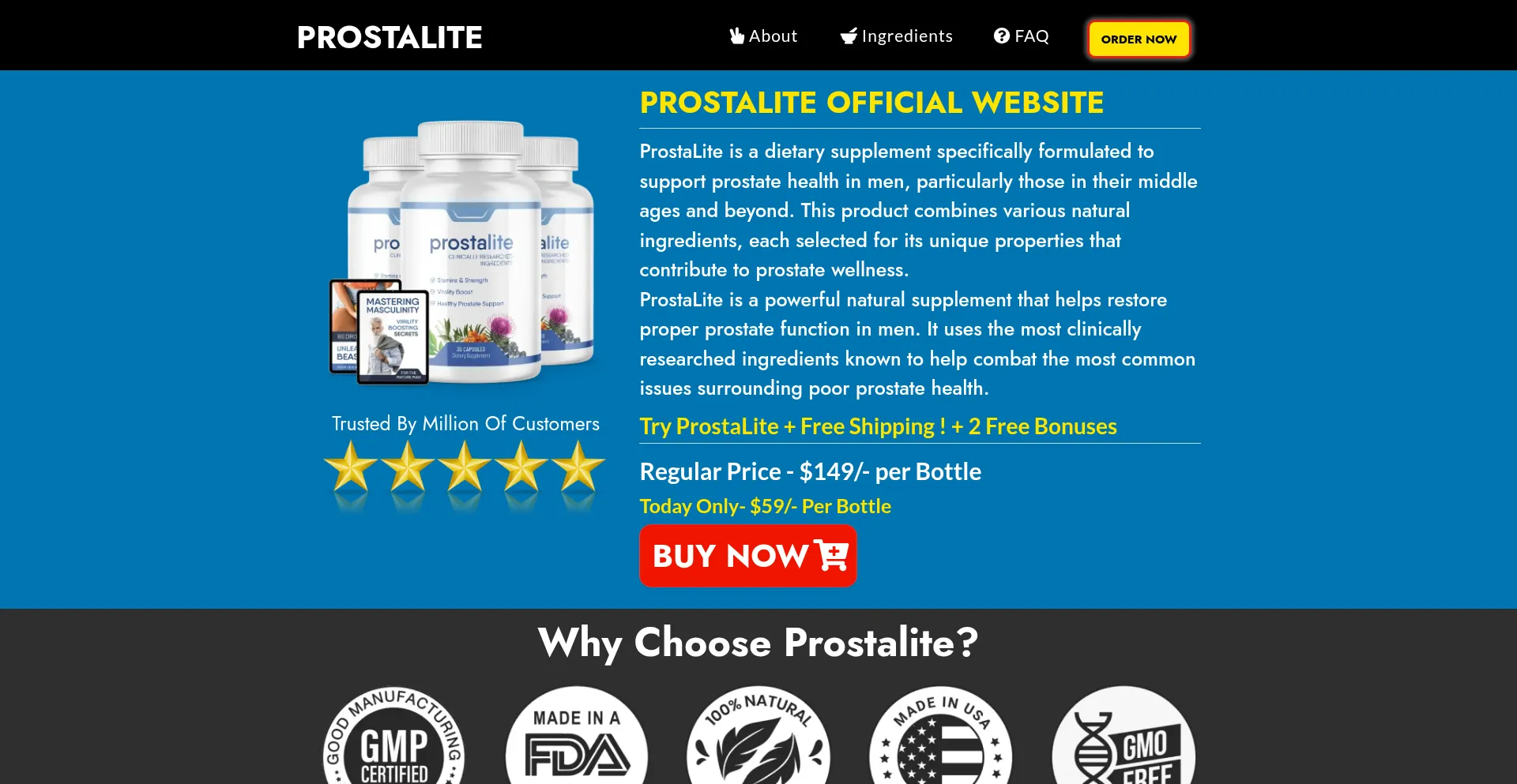 Website screenshot of Us-en--prostalite.us