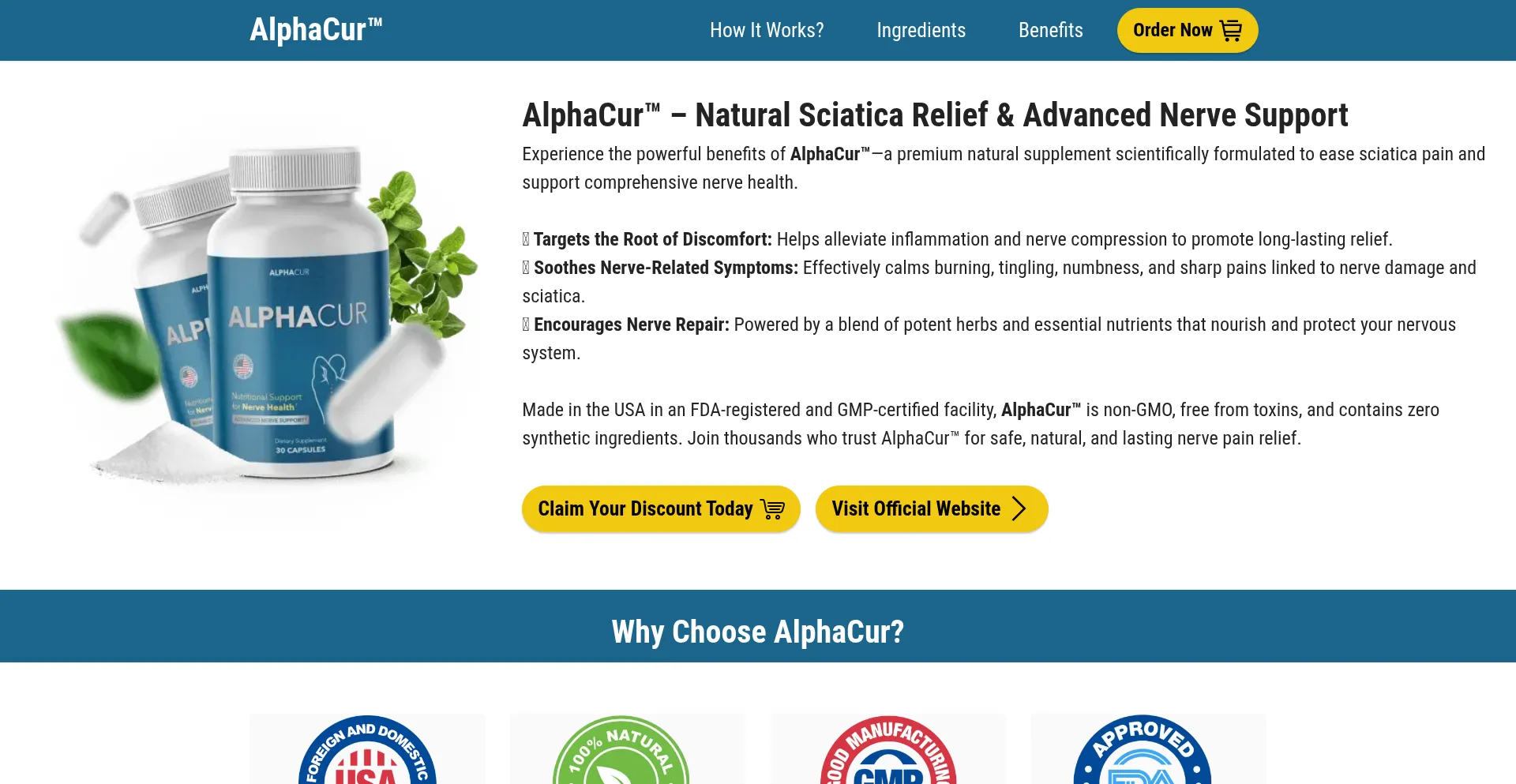 Website screenshot of Us-en-en-alphacur.com