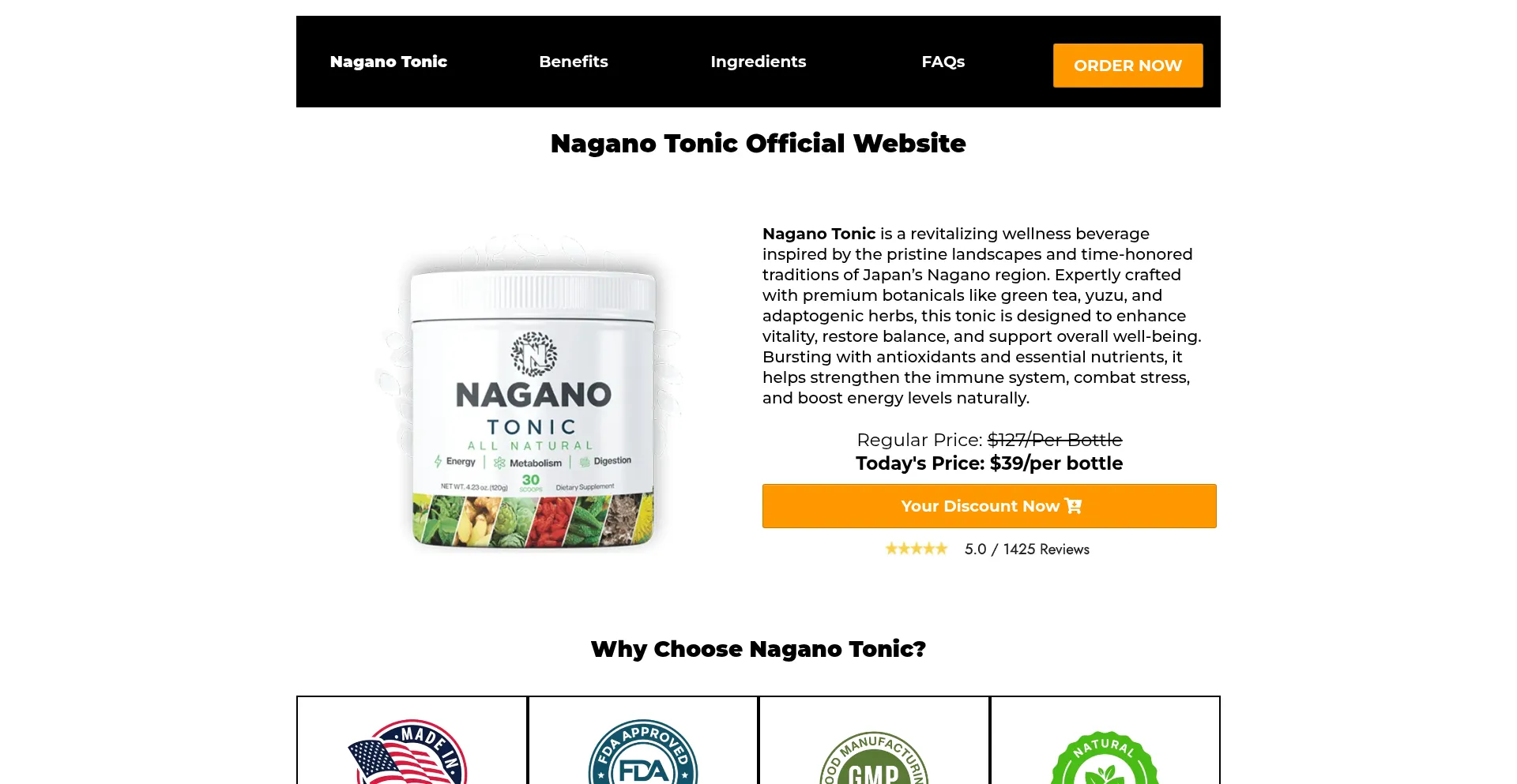 Website screenshot of Us-eng-en-naganotonic.com