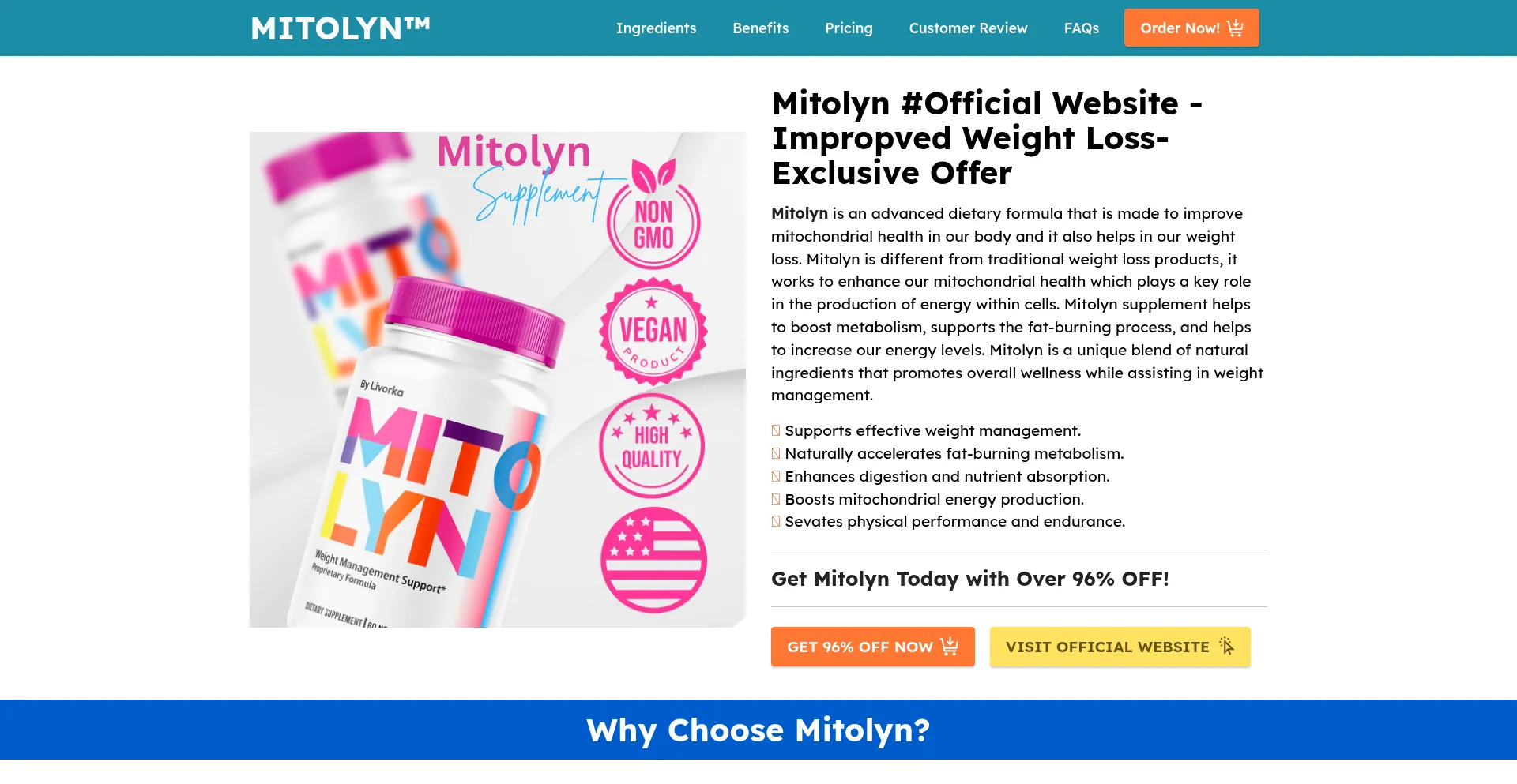 Website screenshot of Us-metolyn.com