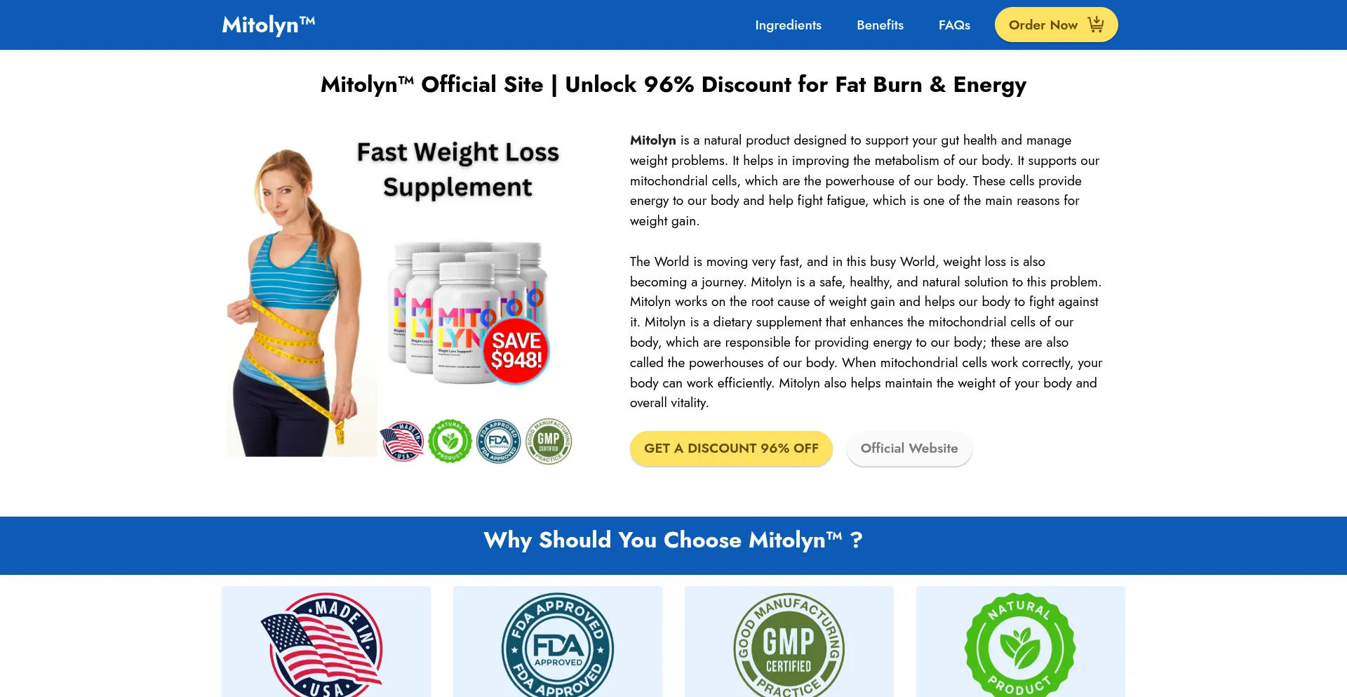 Website screenshot of Us-mitolyn-us.com