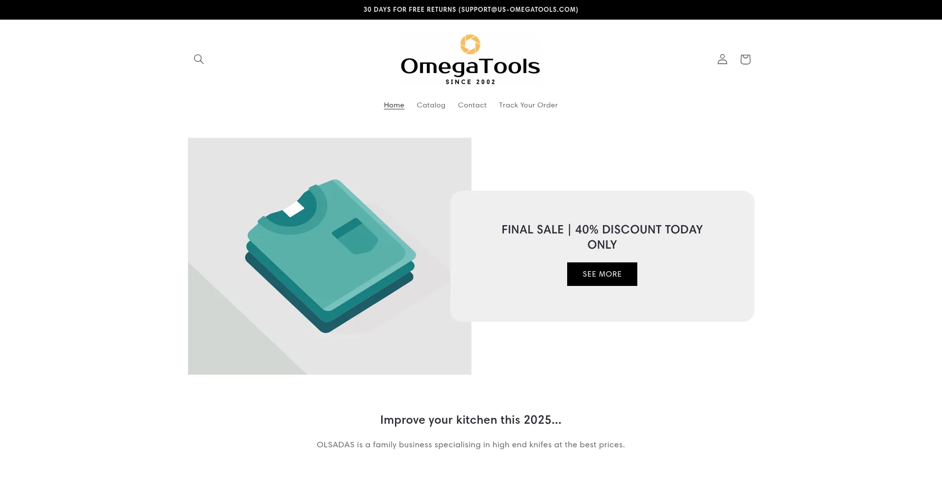 Website screenshot of Us-omegatools.com