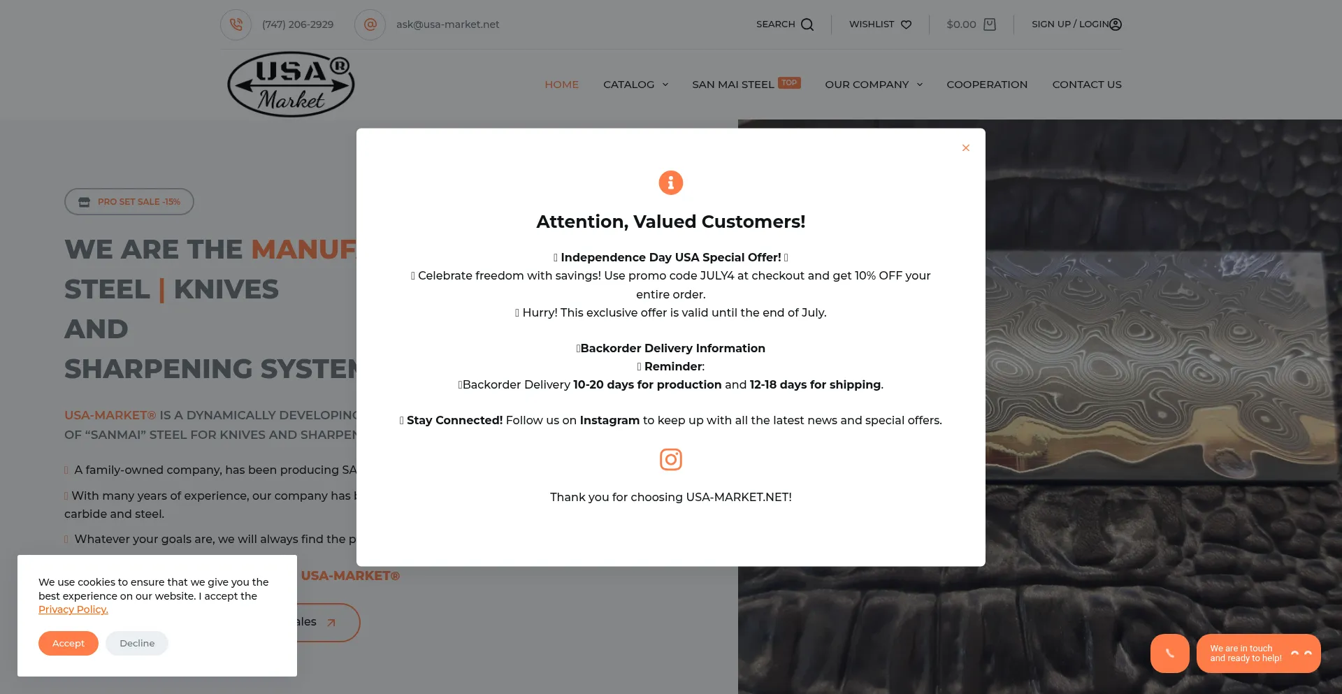 Website screenshot of Usa-market.net