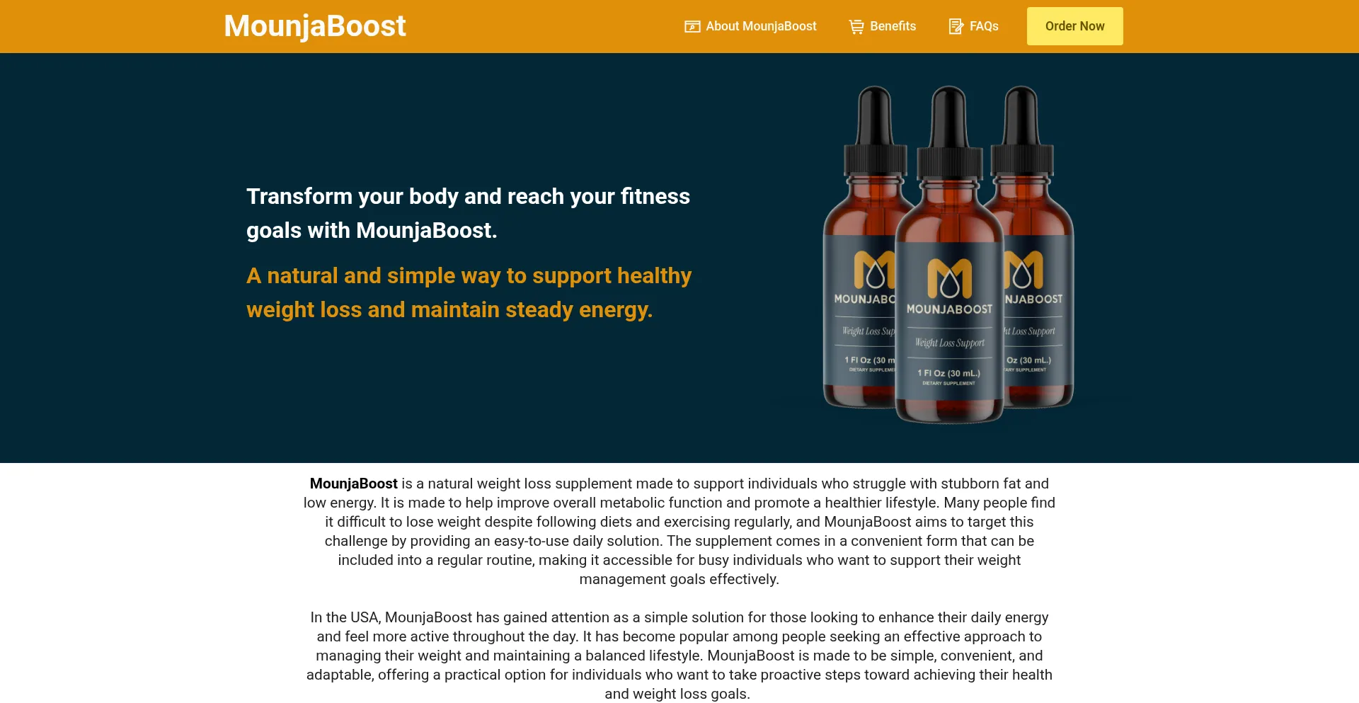 Website screenshot of Usa-mounjaboost.us