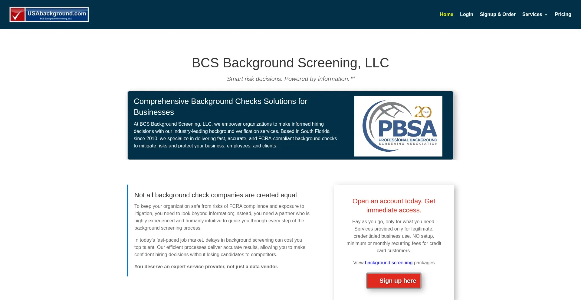 Website screenshot of Usabackground.com
