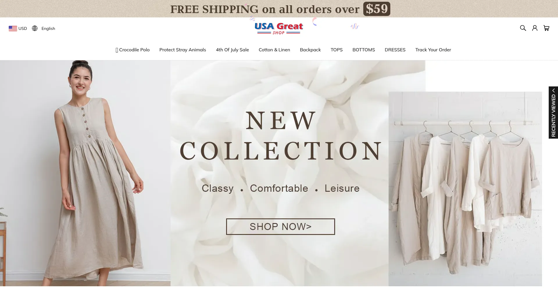 Website screenshot of Usagreatshop.com
